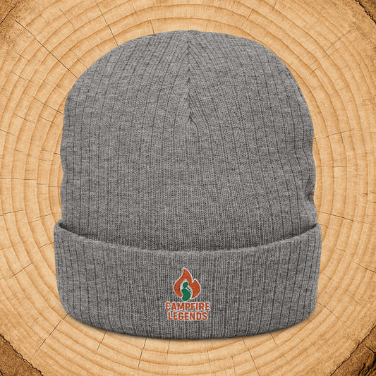 Campfire Legends Embroidered Beanie – Cozy Cryptid-Approved Winter Essential