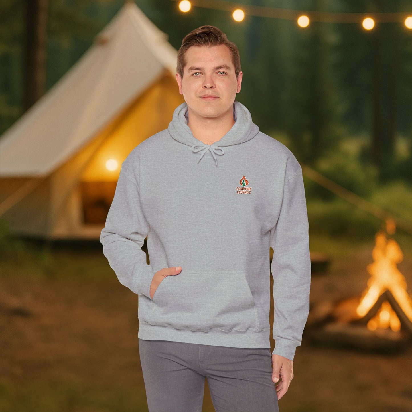 Campfire Legends Embroidered Hoodie – Cozy Midweight Fleece