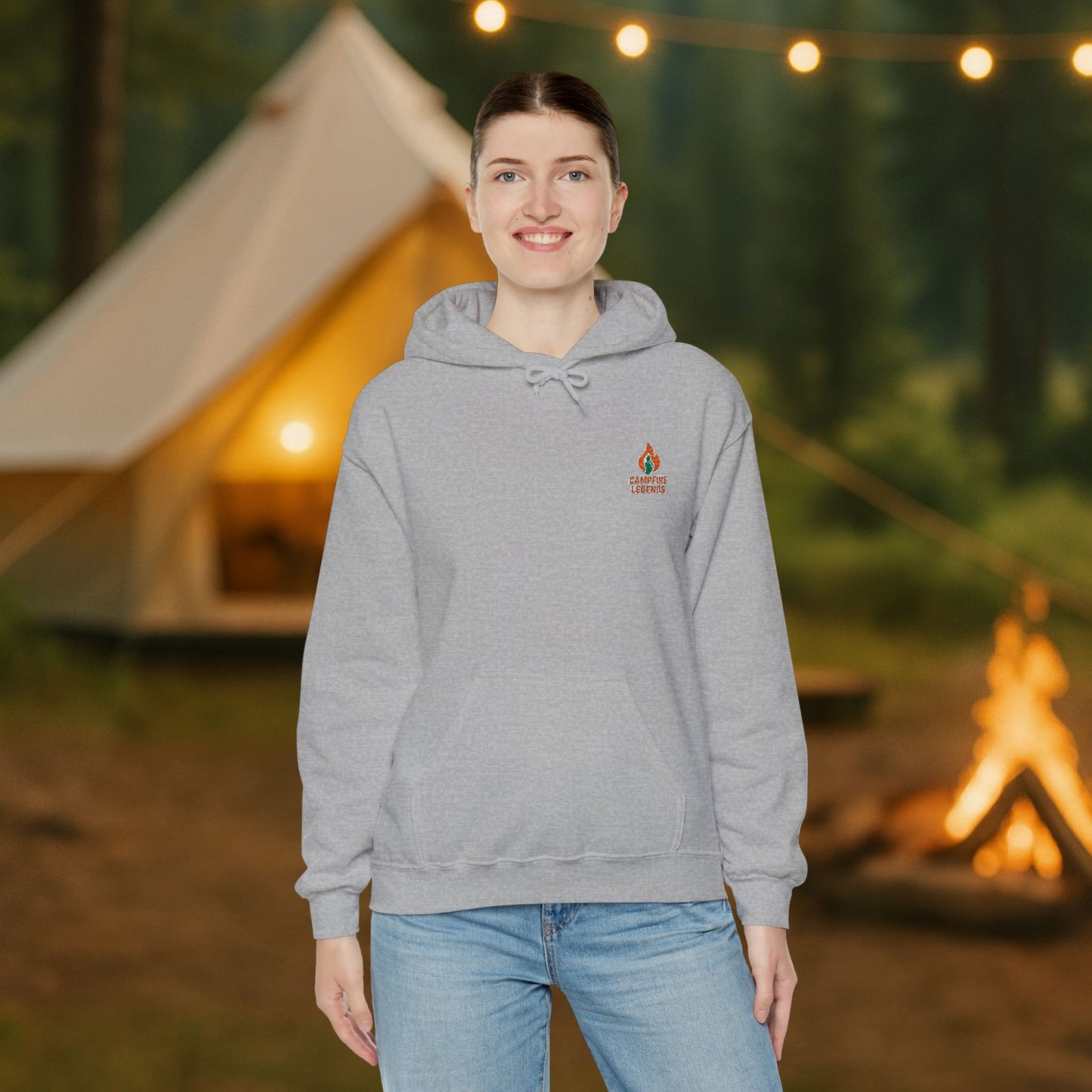 Campfire Legends Embroidered Hoodie – Cozy Midweight Fleece