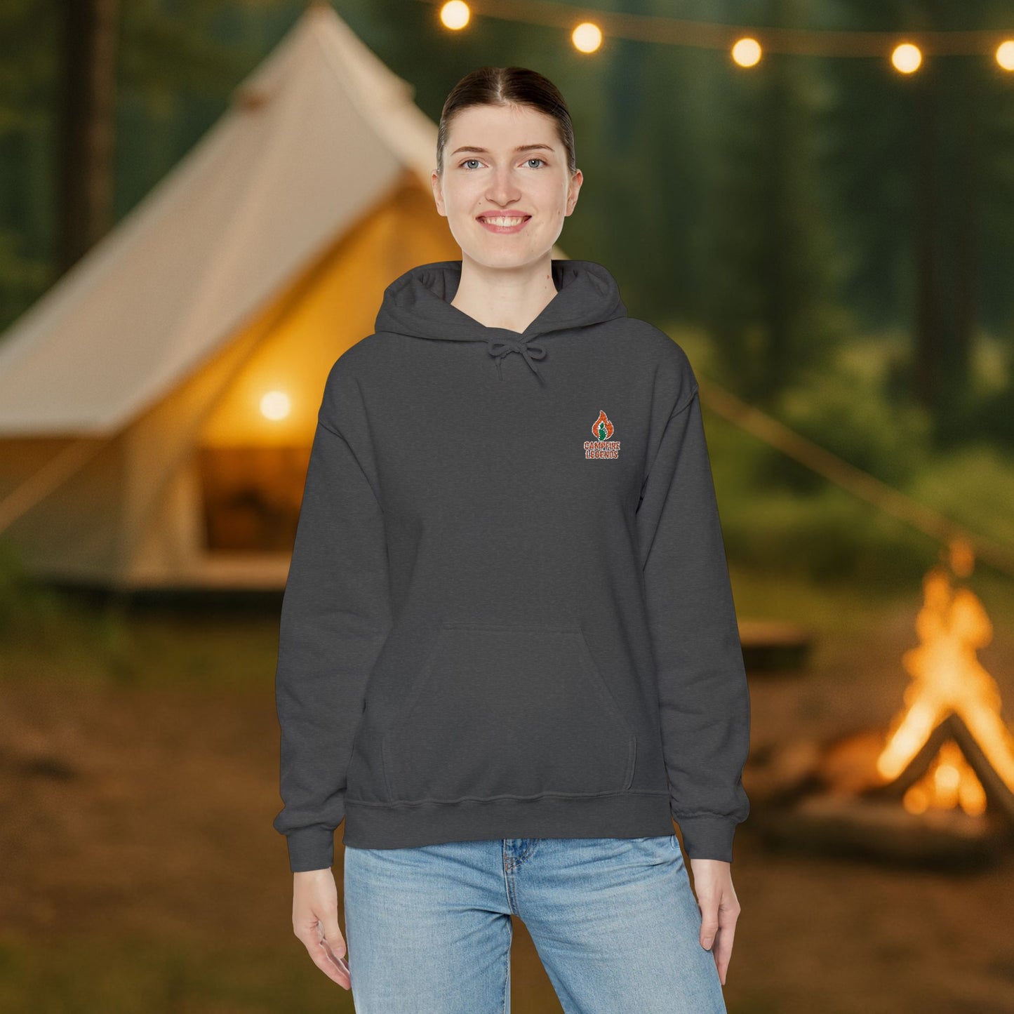 Campfire Legends Embroidered Hoodie – Cozy Midweight Fleece
