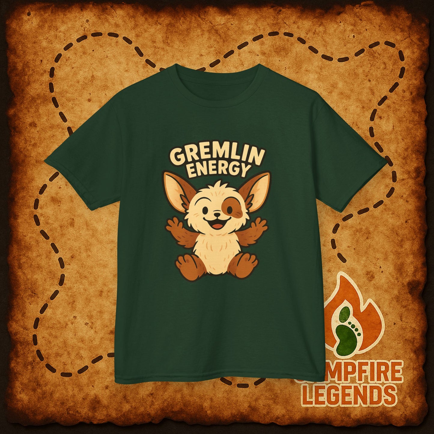 Kids T-Shirt — "Gremlin Energy" Cute Cartoon Creature Tee