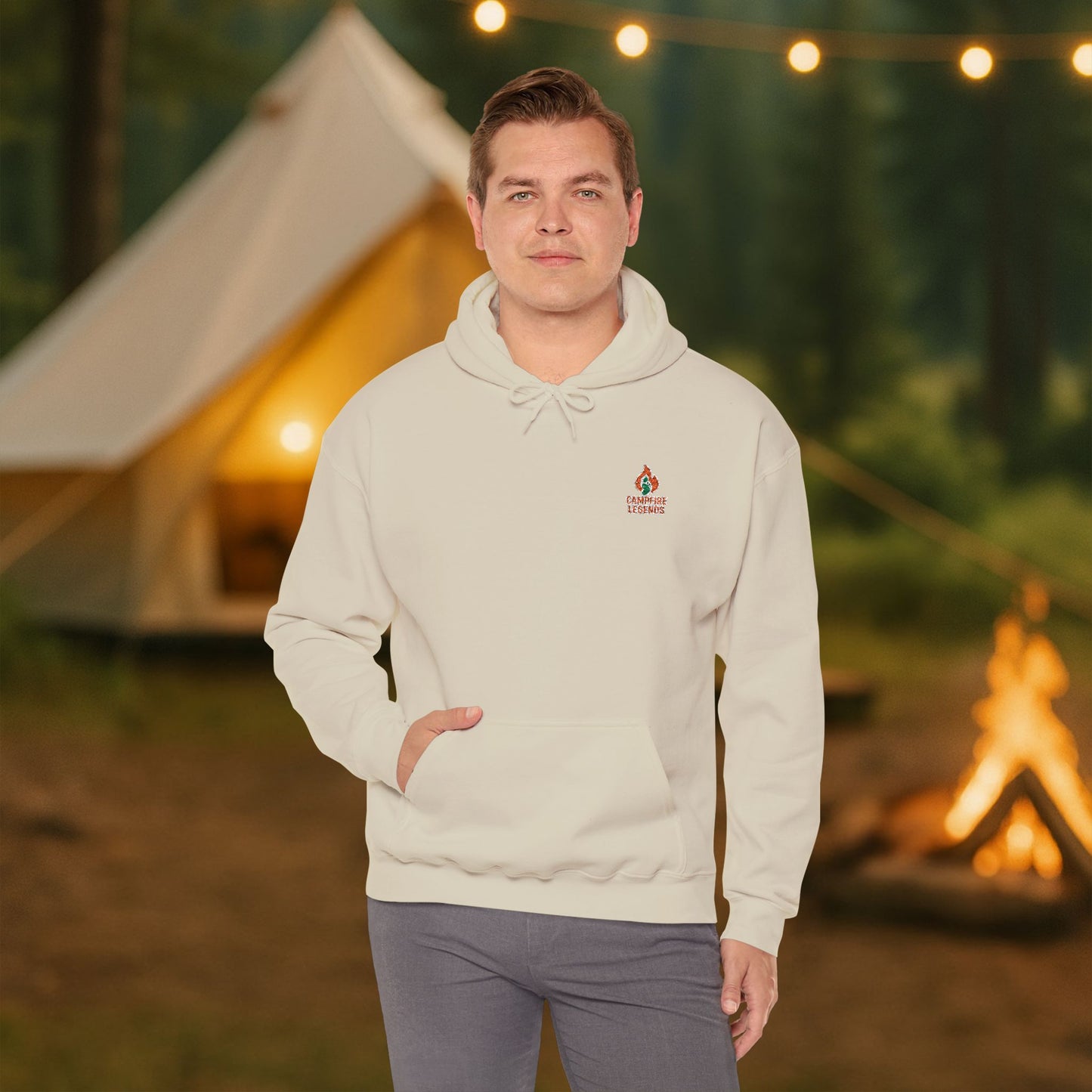 Campfire Legends Embroidered Hoodie – Cozy Midweight Fleece