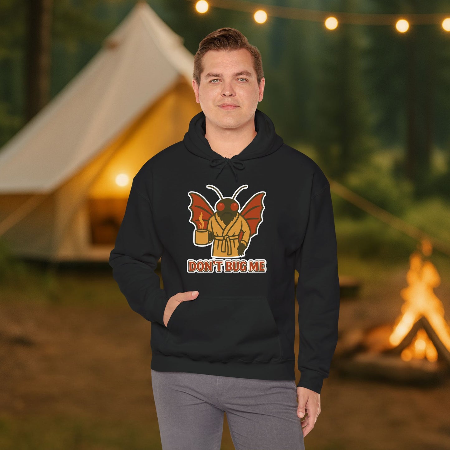 Don’t Bug Me Mothman Hoodie — Funny Mothman Graphic Pullover Midweight Fleece