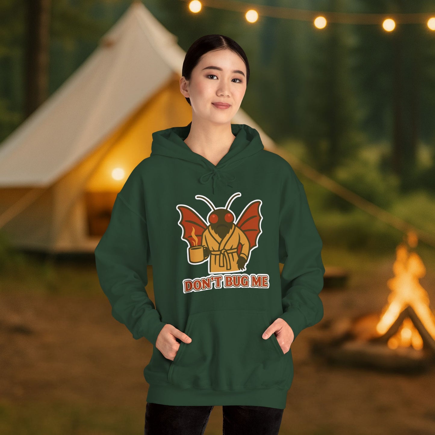 Don’t Bug Me Mothman Hoodie — Funny Mothman Graphic Pullover Midweight Fleece