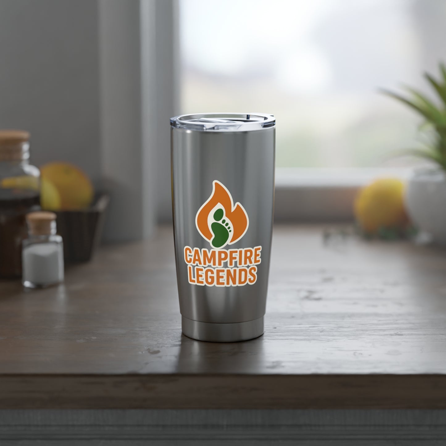 Campfire Legends 20oz Tumbler — Insulated Travel Mug for Camping & Hiking