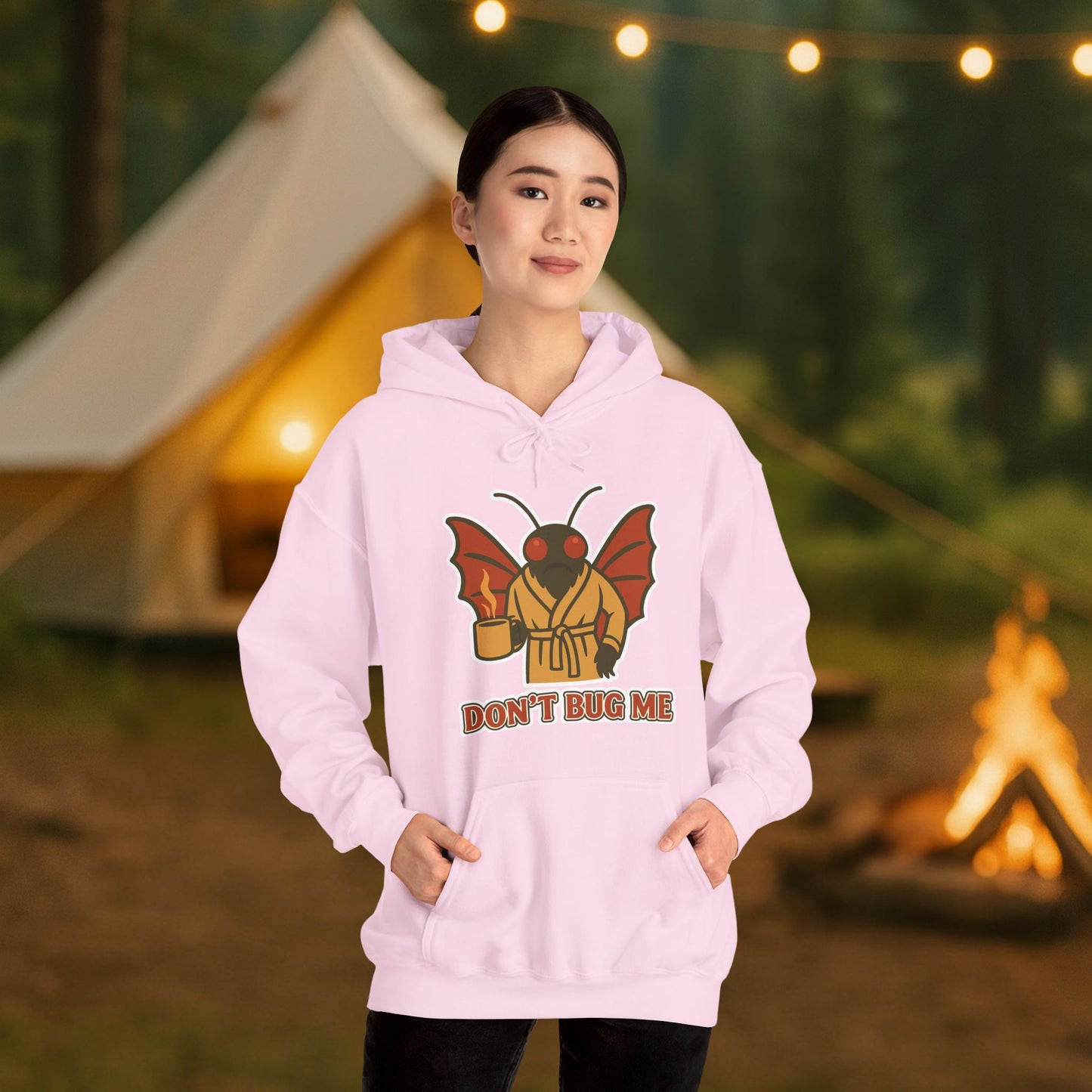 Don’t Bug Me Mothman Hoodie — Funny Mothman Graphic Pullover Midweight Fleece