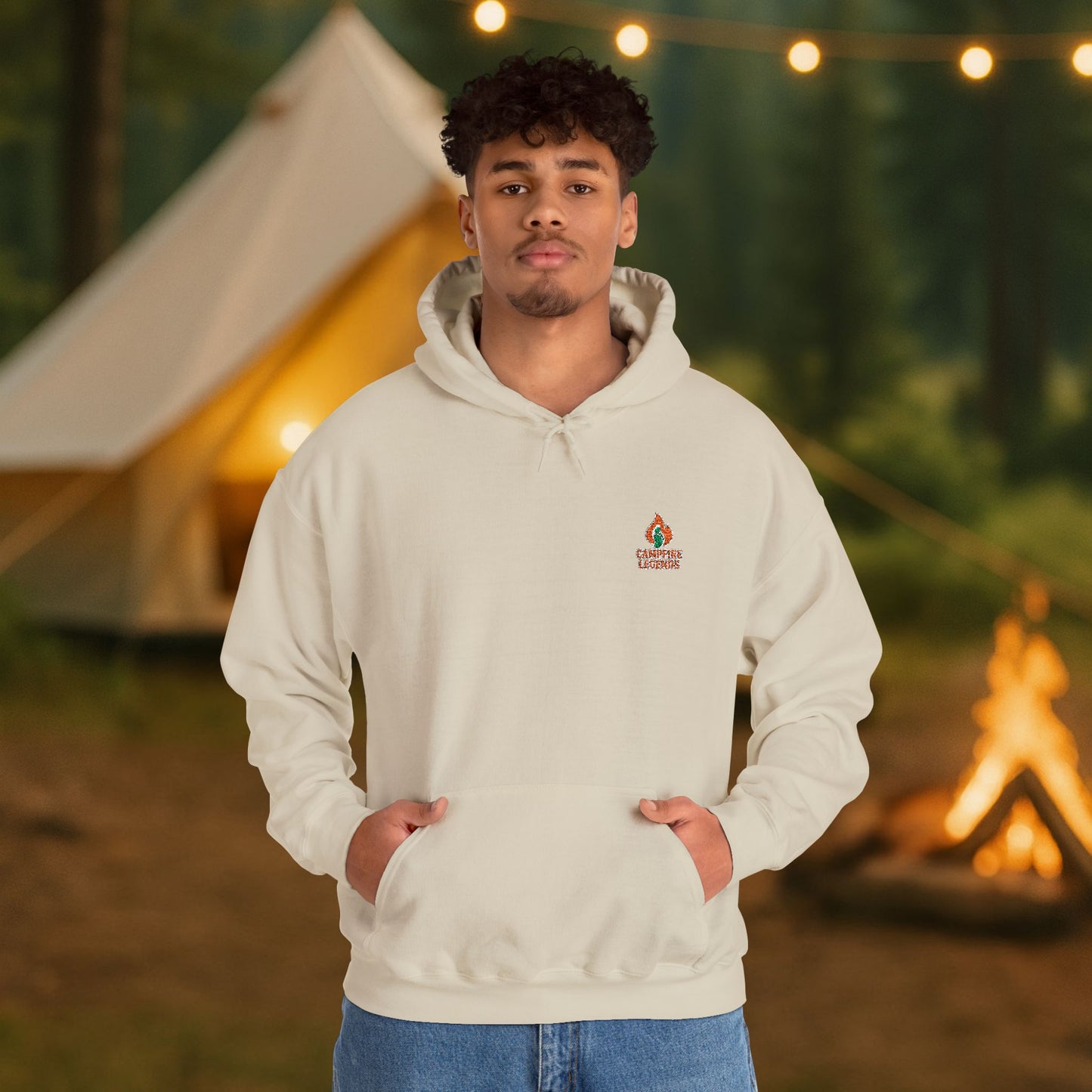 Campfire Legends Embroidered Hoodie – Cozy Midweight Fleece