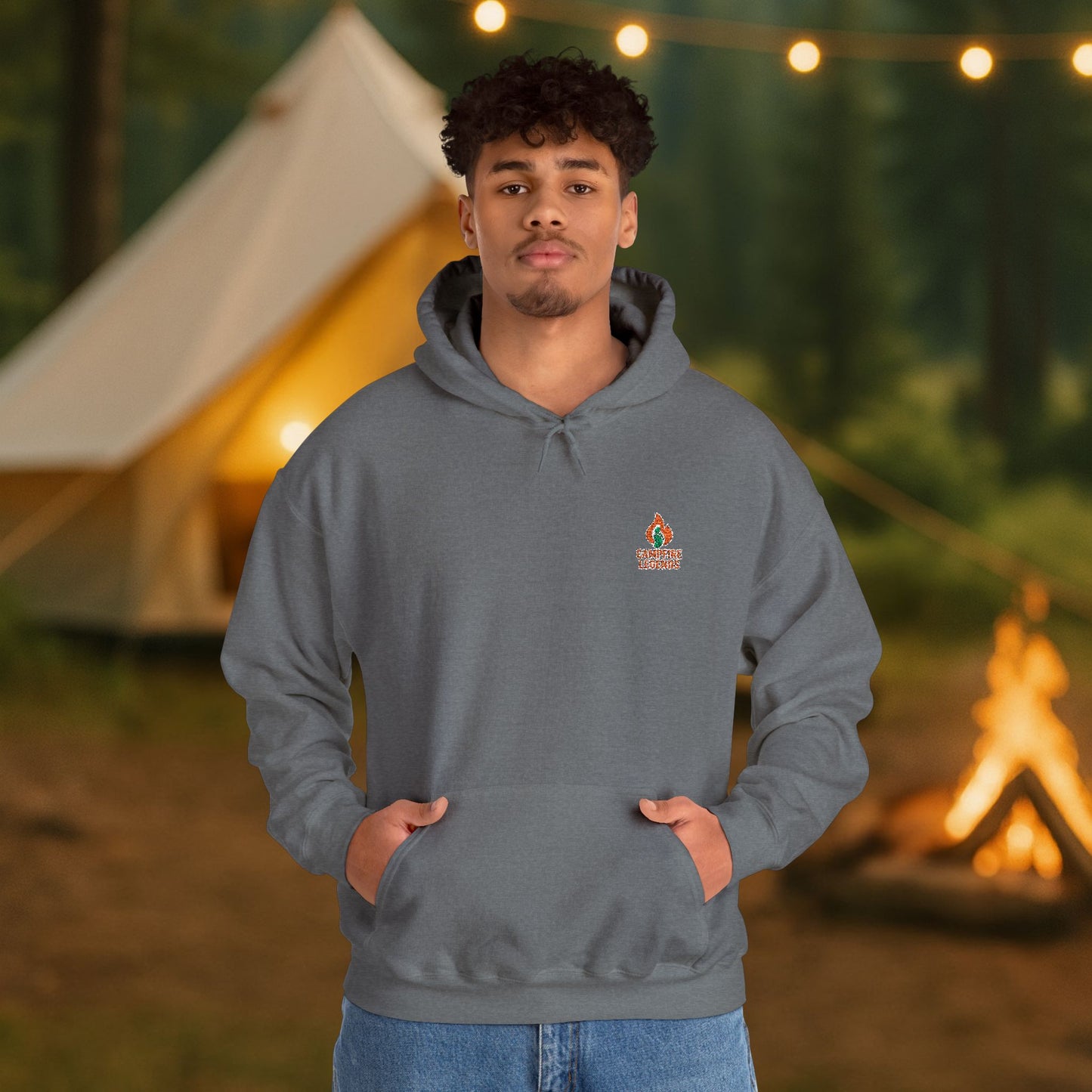 Campfire Legends Embroidered Hoodie – Cozy Midweight Fleece