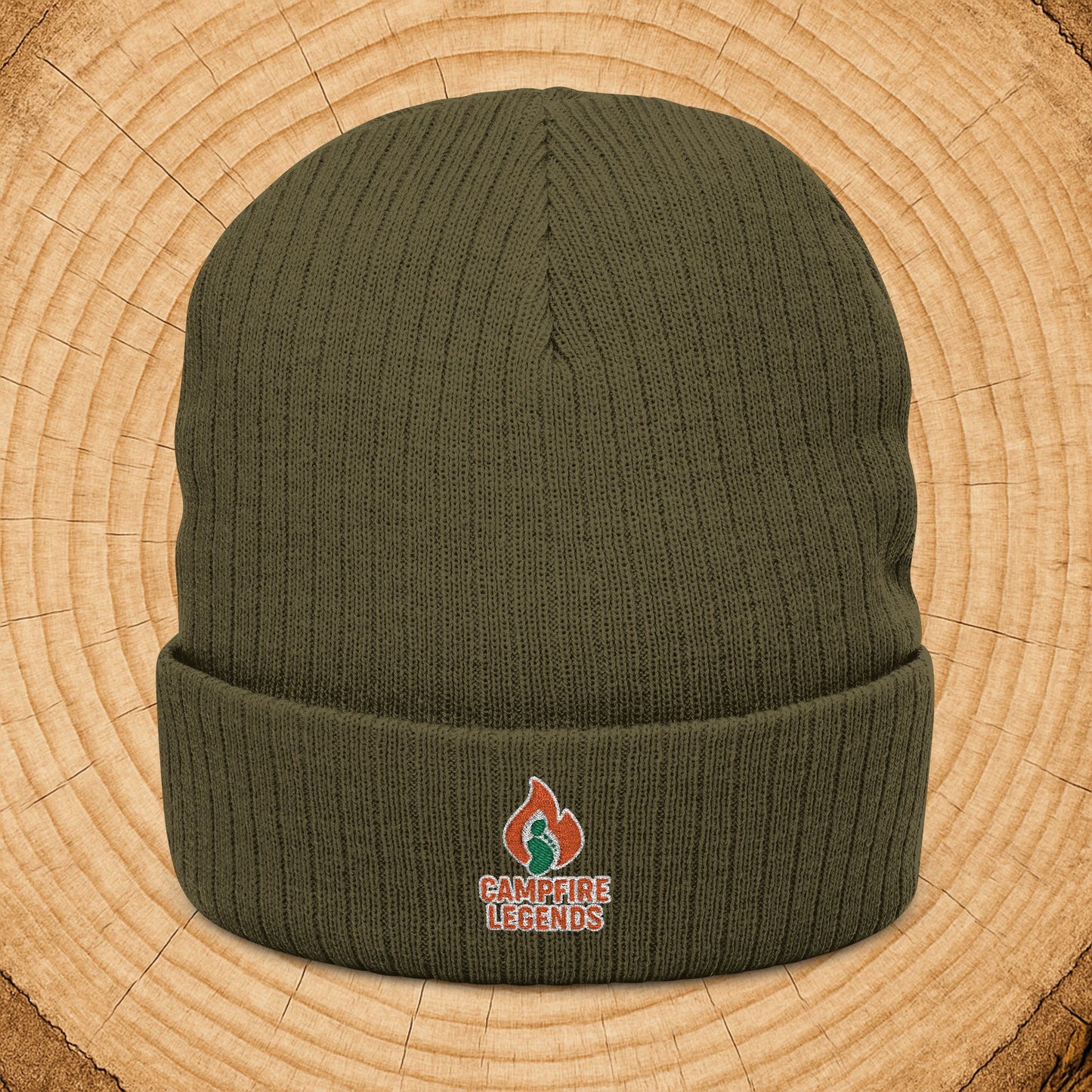 Campfire Legends Embroidered Beanie – Cozy Cryptid-Approved Winter Essential