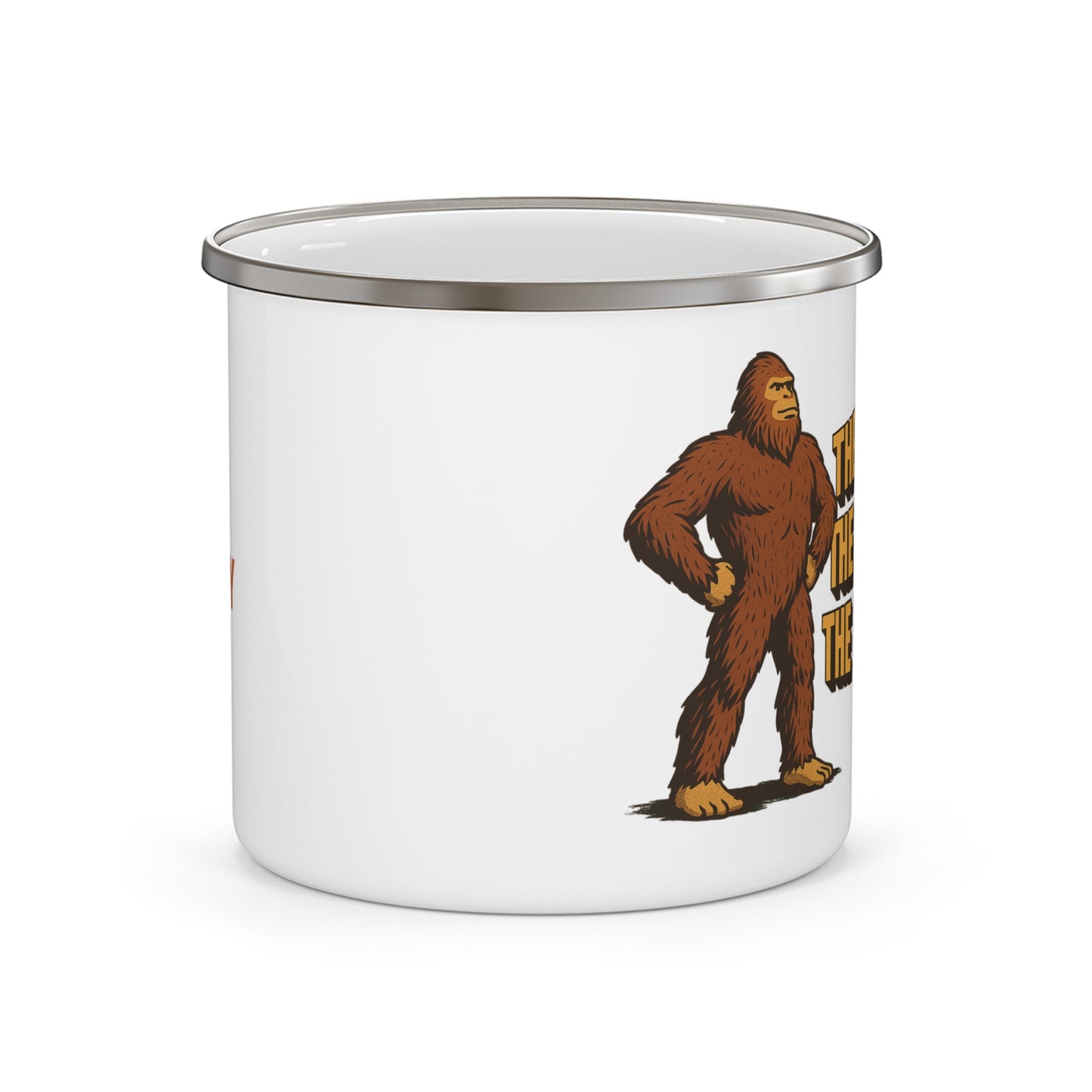 The Man, The Myth, The Legend Bigfoot Enamel Camping Mug
