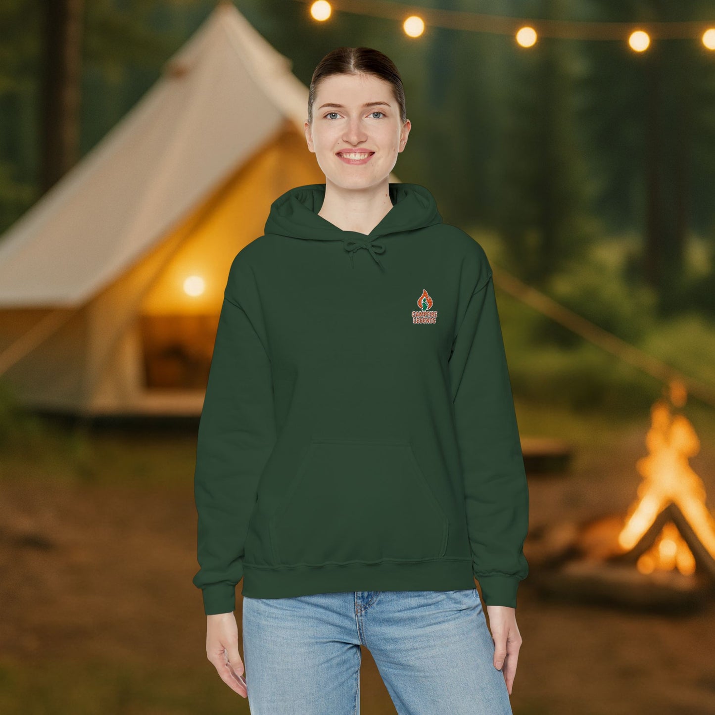 Campfire Legends Embroidered Hoodie – Cozy Midweight Fleece