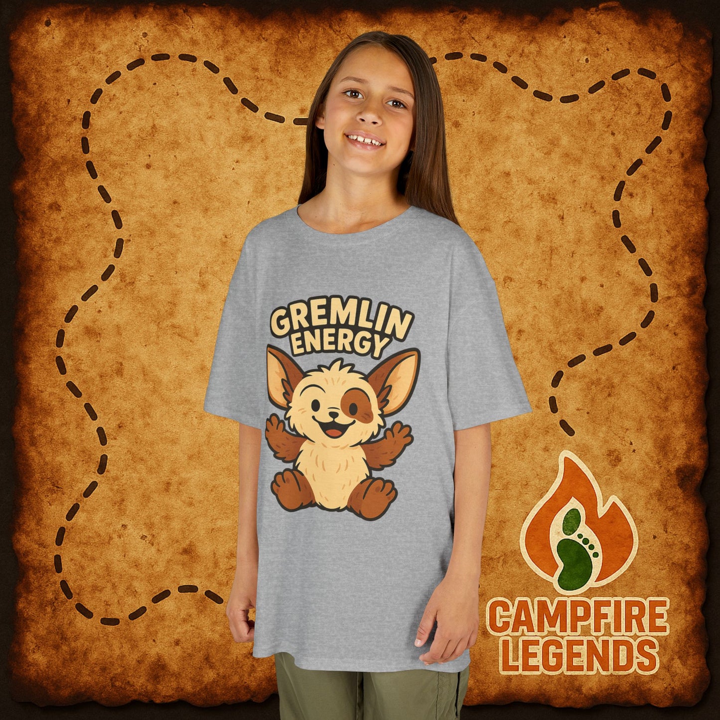 Kids T-Shirt — "Gremlin Energy" Cute Cartoon Creature Tee