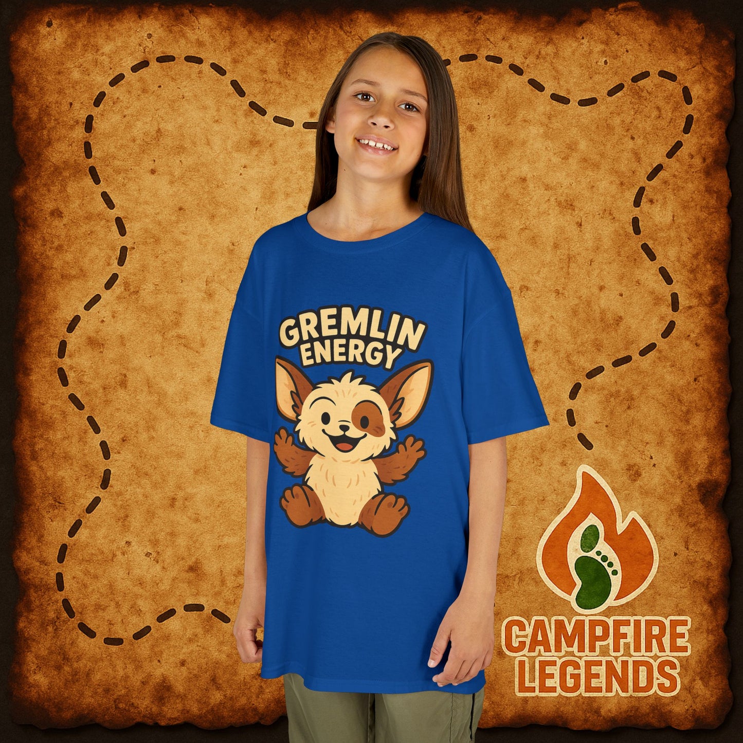 Kids T-Shirt — "Gremlin Energy" Cute Cartoon Creature Tee
