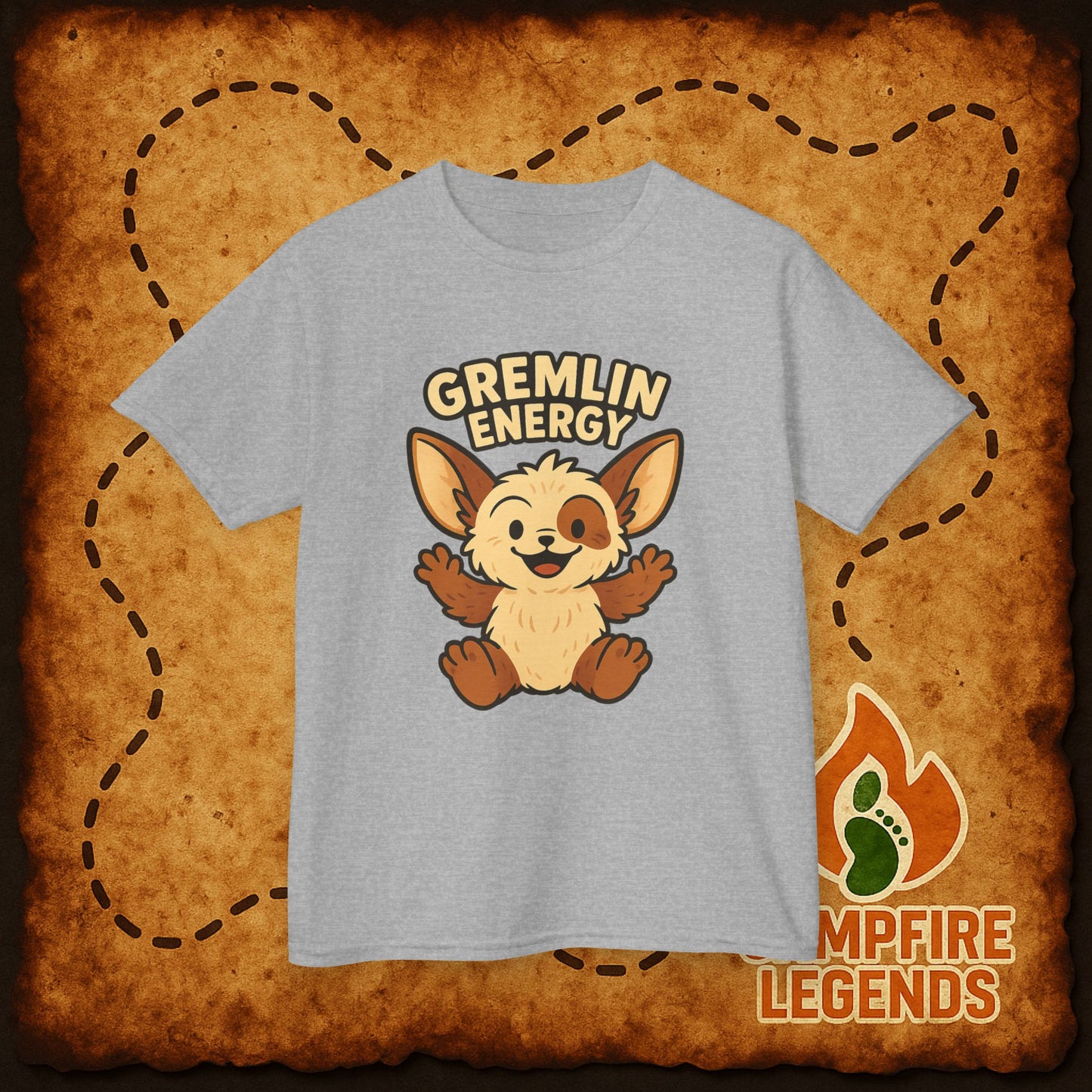 Kids T-Shirt — "Gremlin Energy" Cute Cartoon Creature Tee