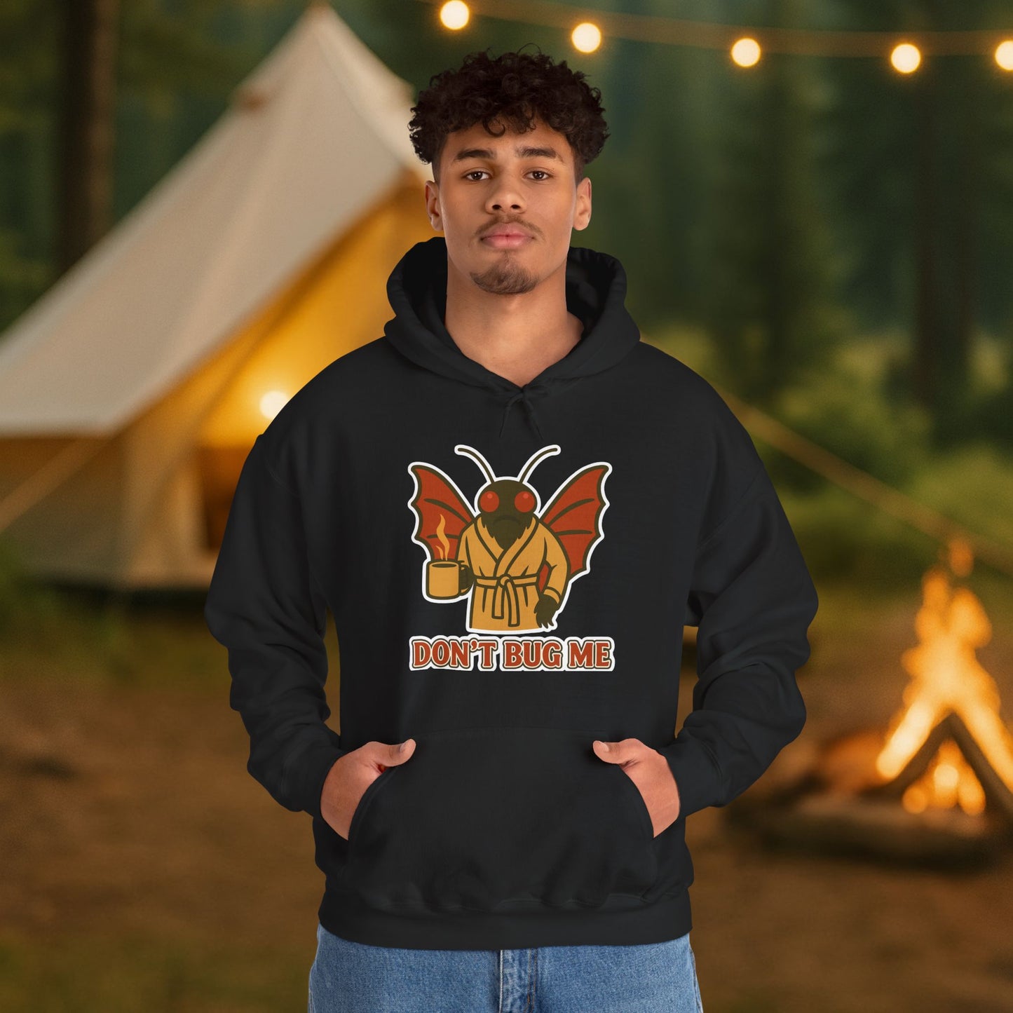 Don’t Bug Me Mothman Hoodie — Funny Mothman Graphic Pullover Midweight Fleece