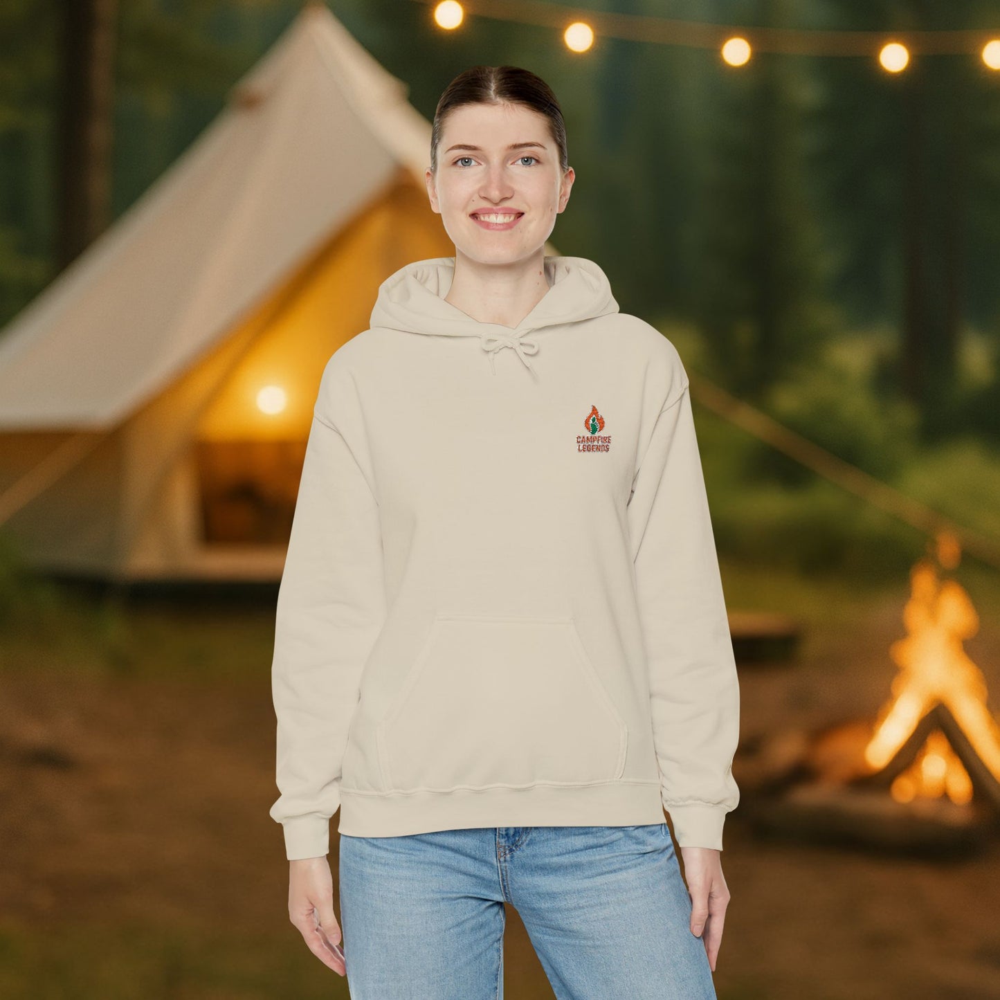 Campfire Legends Embroidered Hoodie – Cozy Midweight Fleece