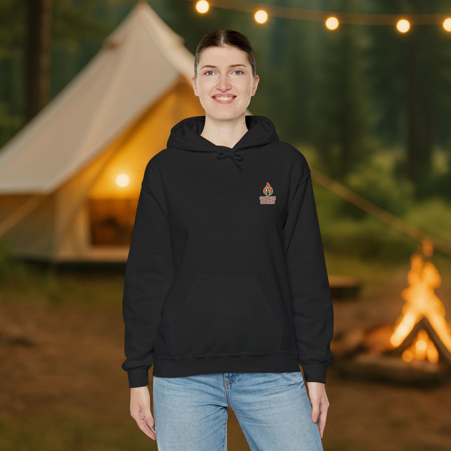 Campfire Legends Embroidered Hoodie – Cozy Midweight Fleece