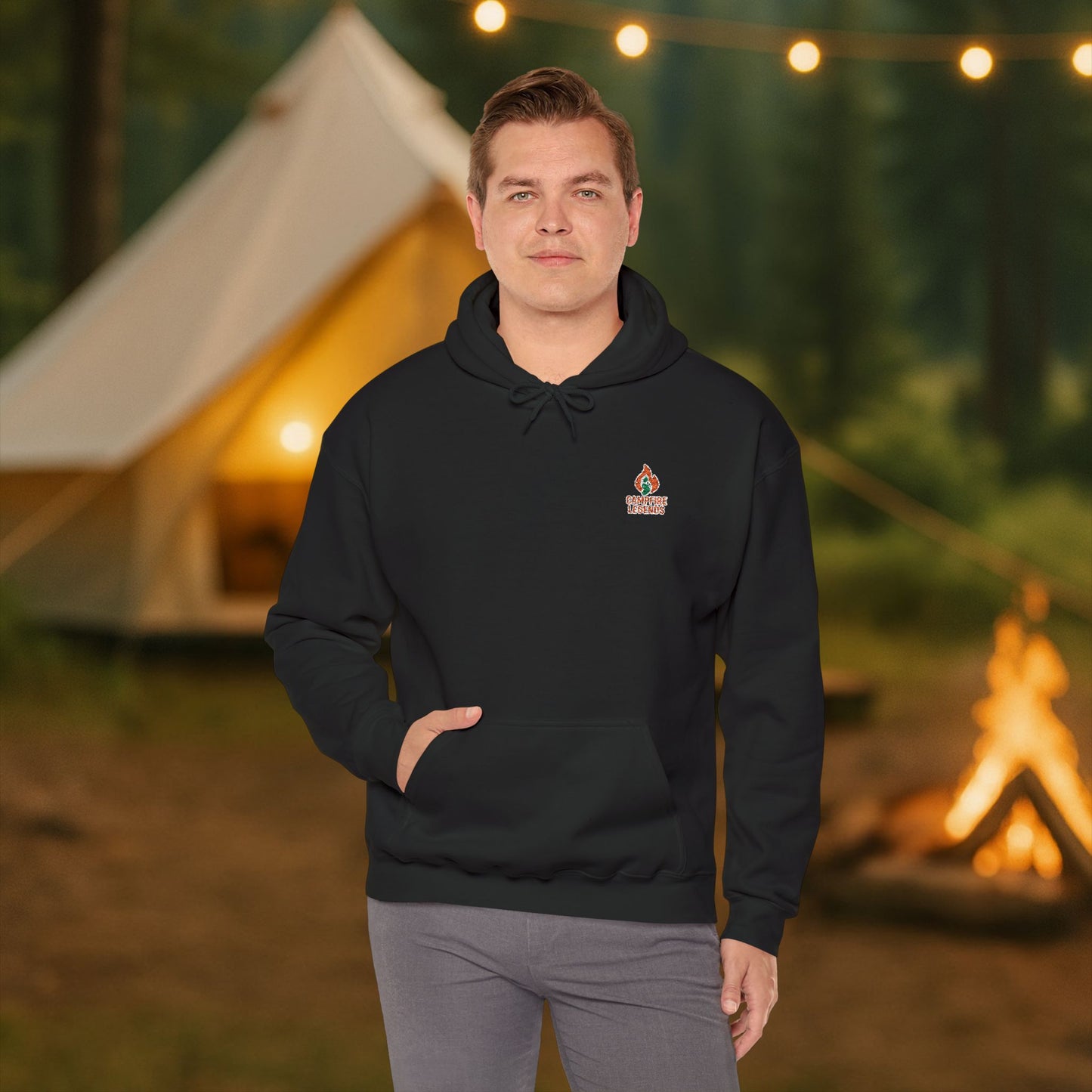Campfire Legends Embroidered Hoodie – Cozy Midweight Fleece