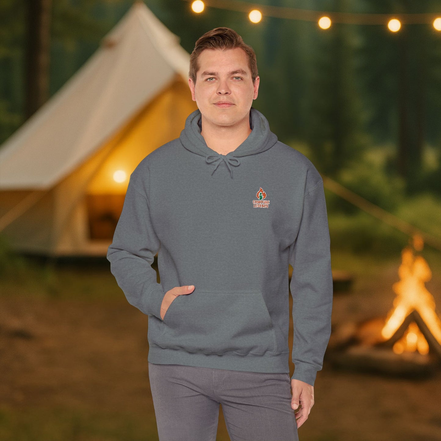 Campfire Legends Embroidered Hoodie – Cozy Midweight Fleece