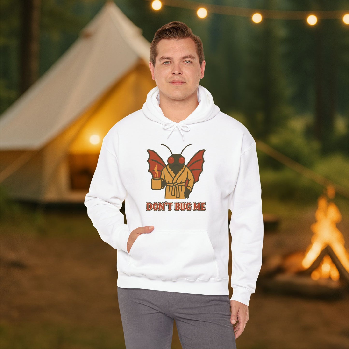 Don’t Bug Me Mothman Hoodie — Funny Mothman Graphic Pullover Midweight Fleece