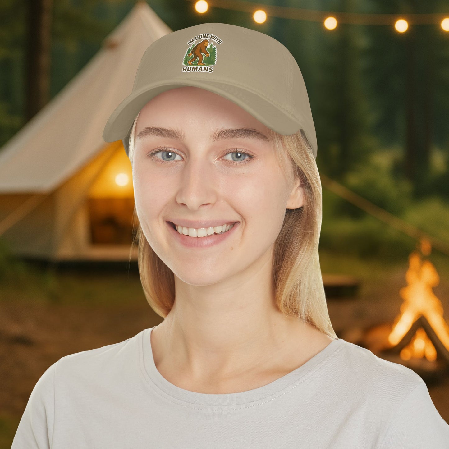 Low Profile Cap — "I'm Done With Humans" Sasquatch Hat
