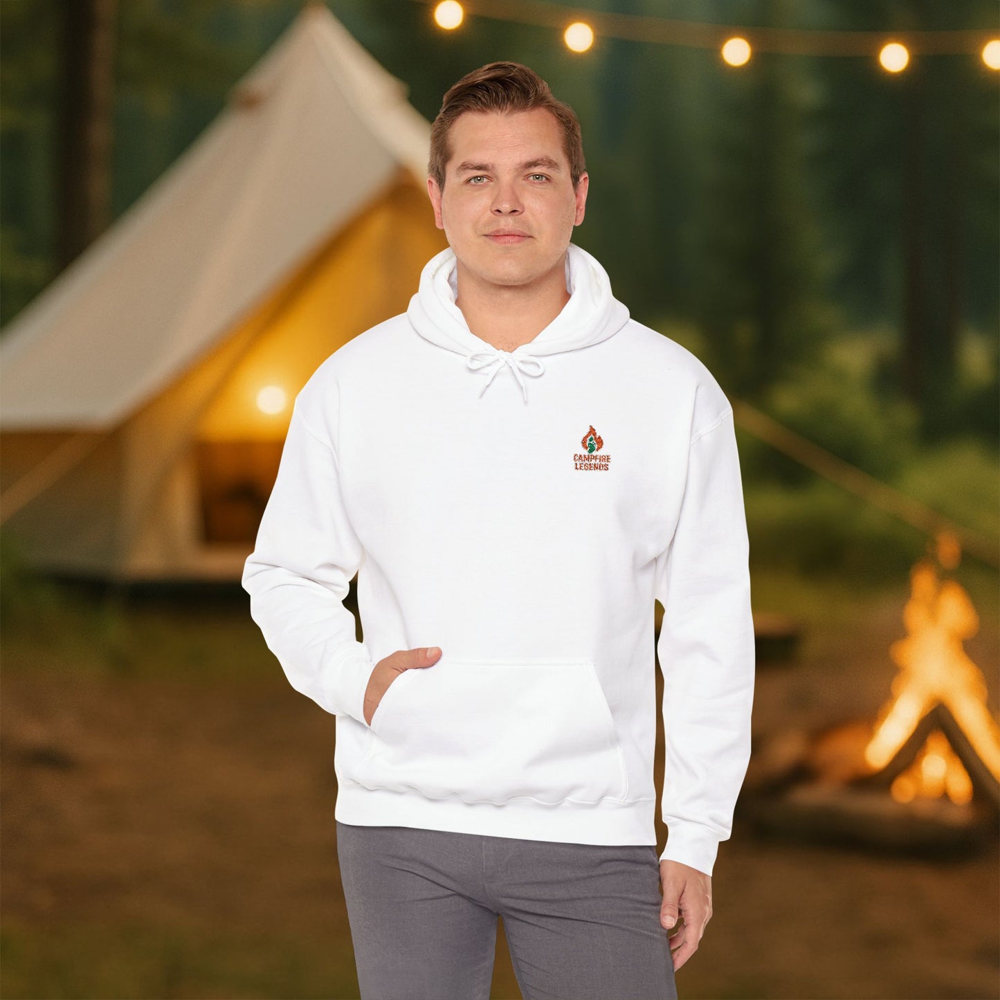 Campfire Legends Embroidered Hoodie – Cozy Midweight Fleece