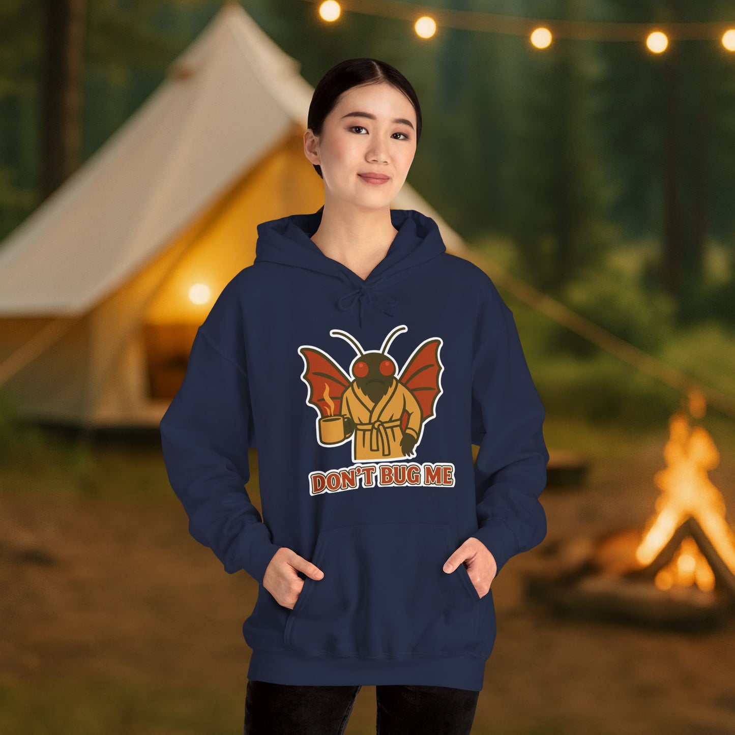 Don’t Bug Me Mothman Hoodie — Funny Mothman Graphic Pullover Midweight Fleece