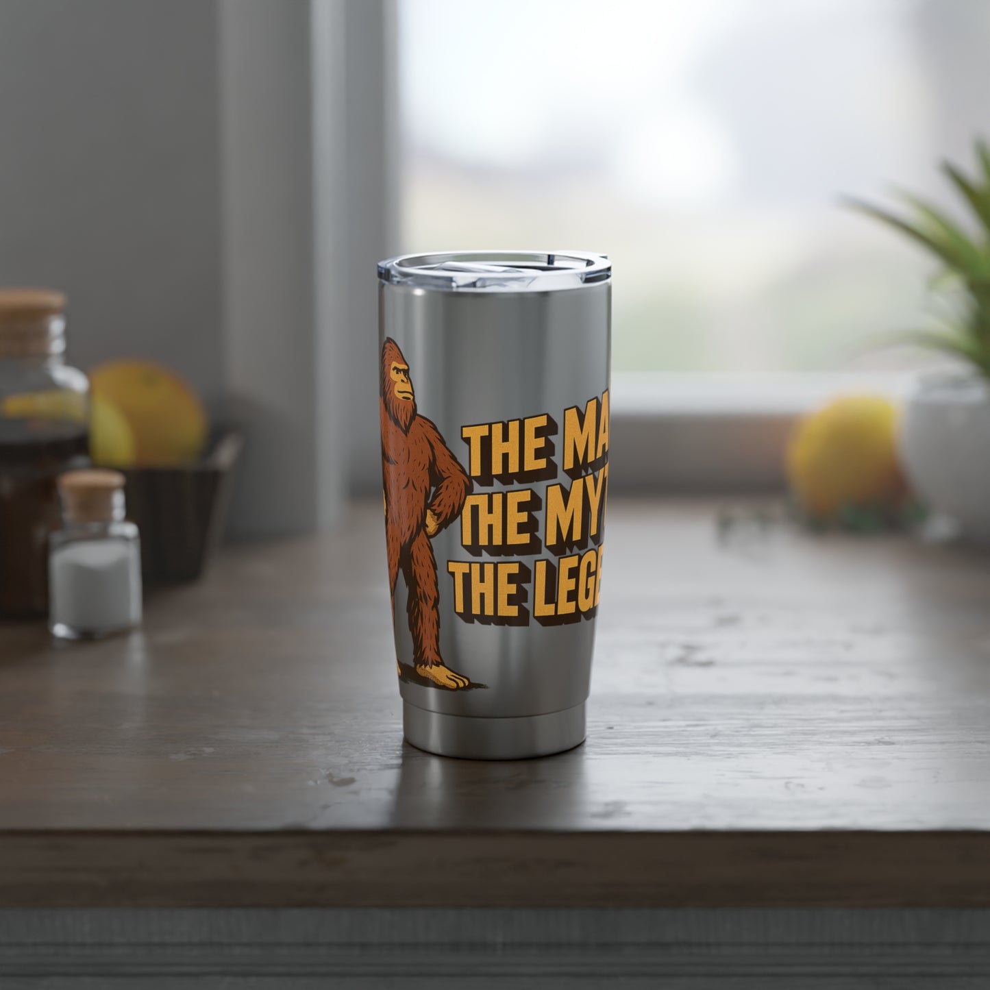Sasquatch Stainless 20oz Tumbler – "The Man, The Myth, The Legend" Insulated Travel Cup