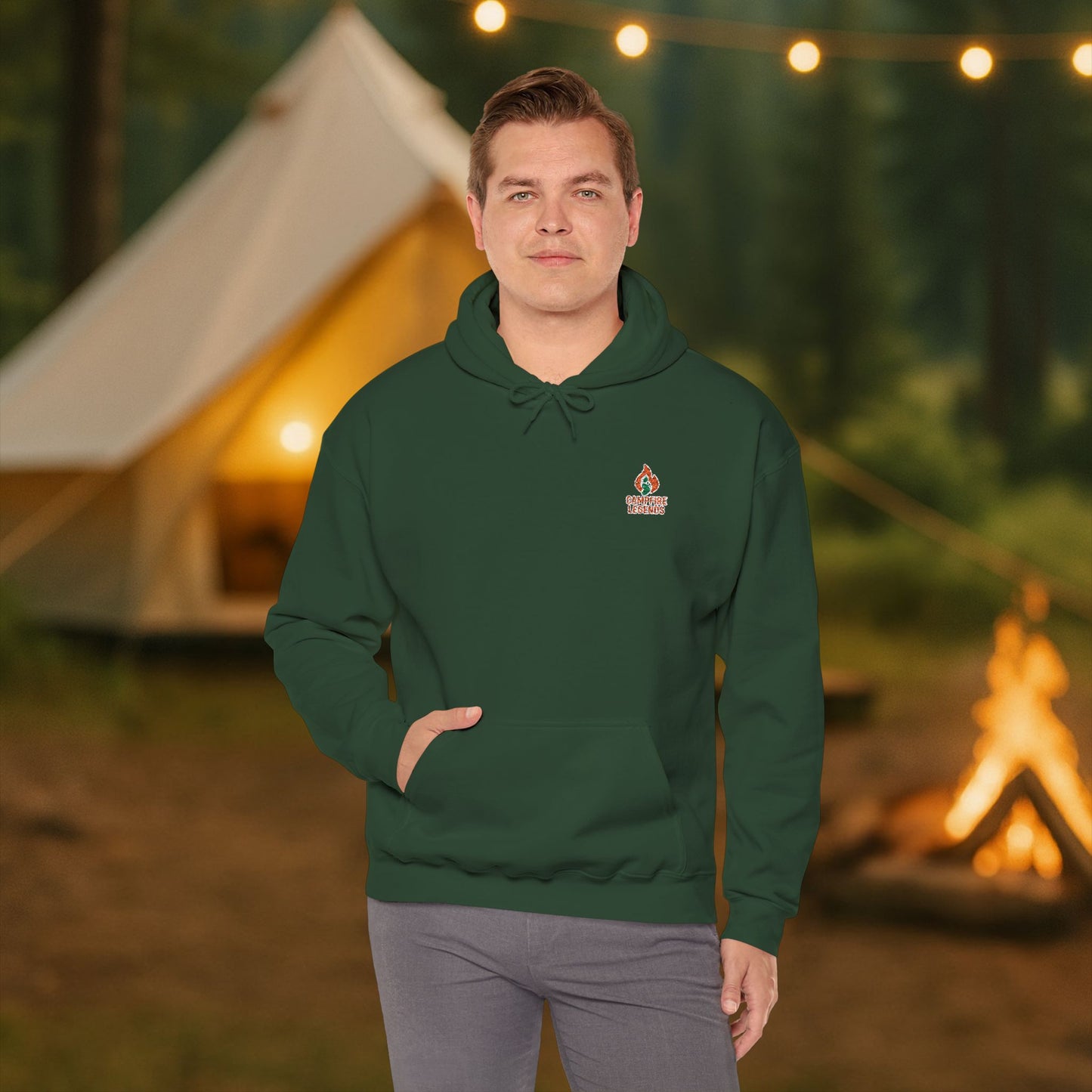 Campfire Legends Embroidered Hoodie – Cozy Midweight Fleece