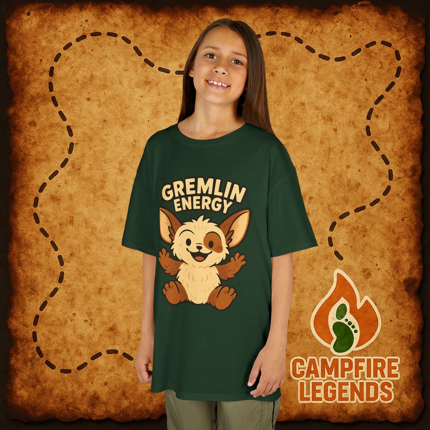 Kids T-Shirt — "Gremlin Energy" Cute Cartoon Creature Tee
