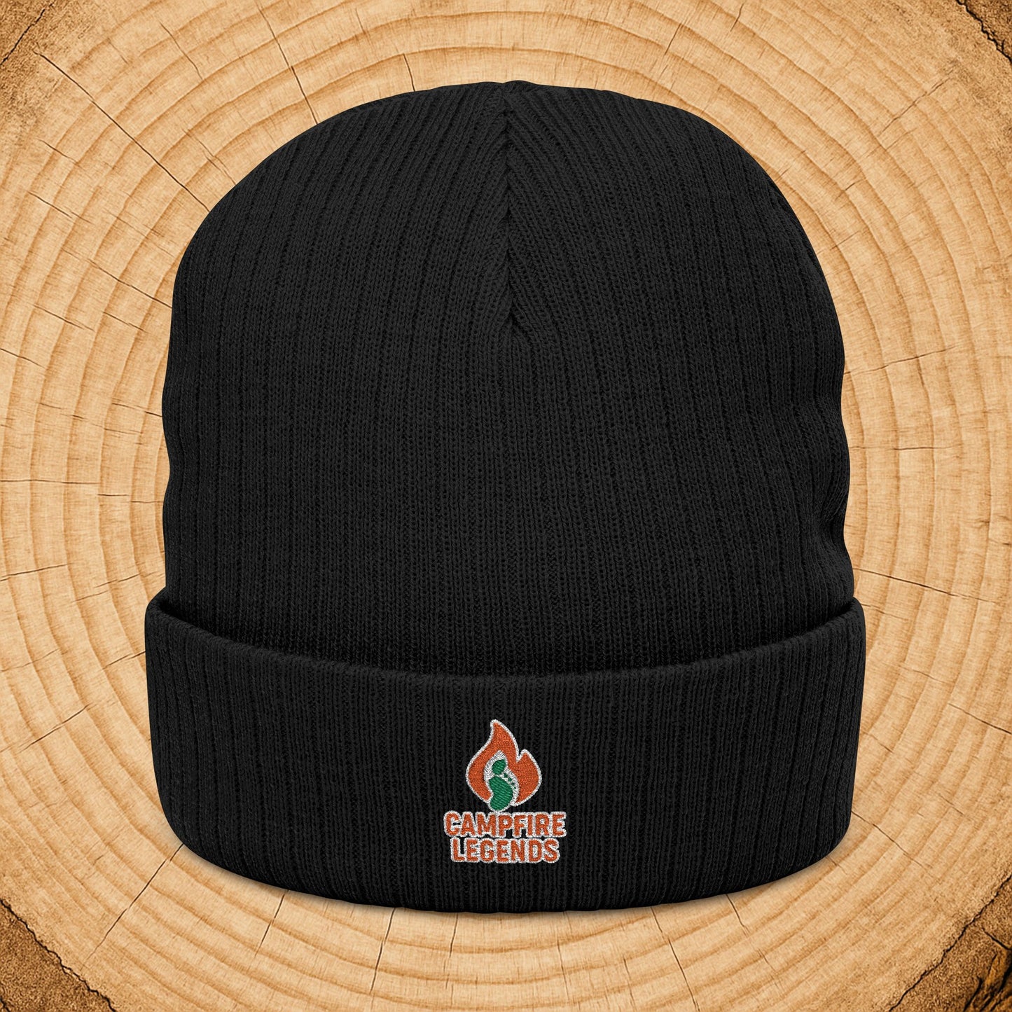 Campfire Legends Embroidered Beanie – Cozy Cryptid-Approved Winter Essential