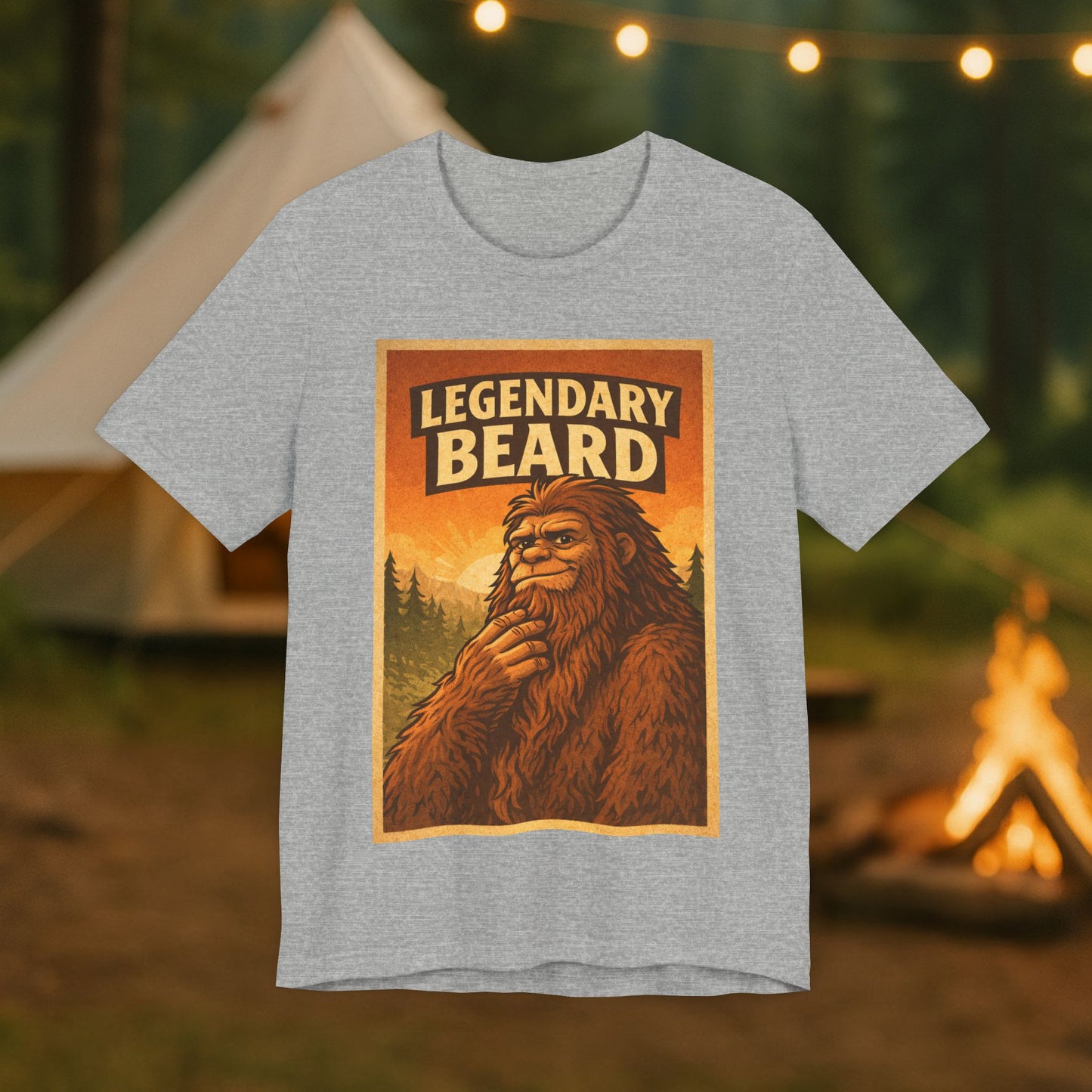 Legendary Beard T-Shirt — Vintage Sasquatch Camping Graphic Tee
