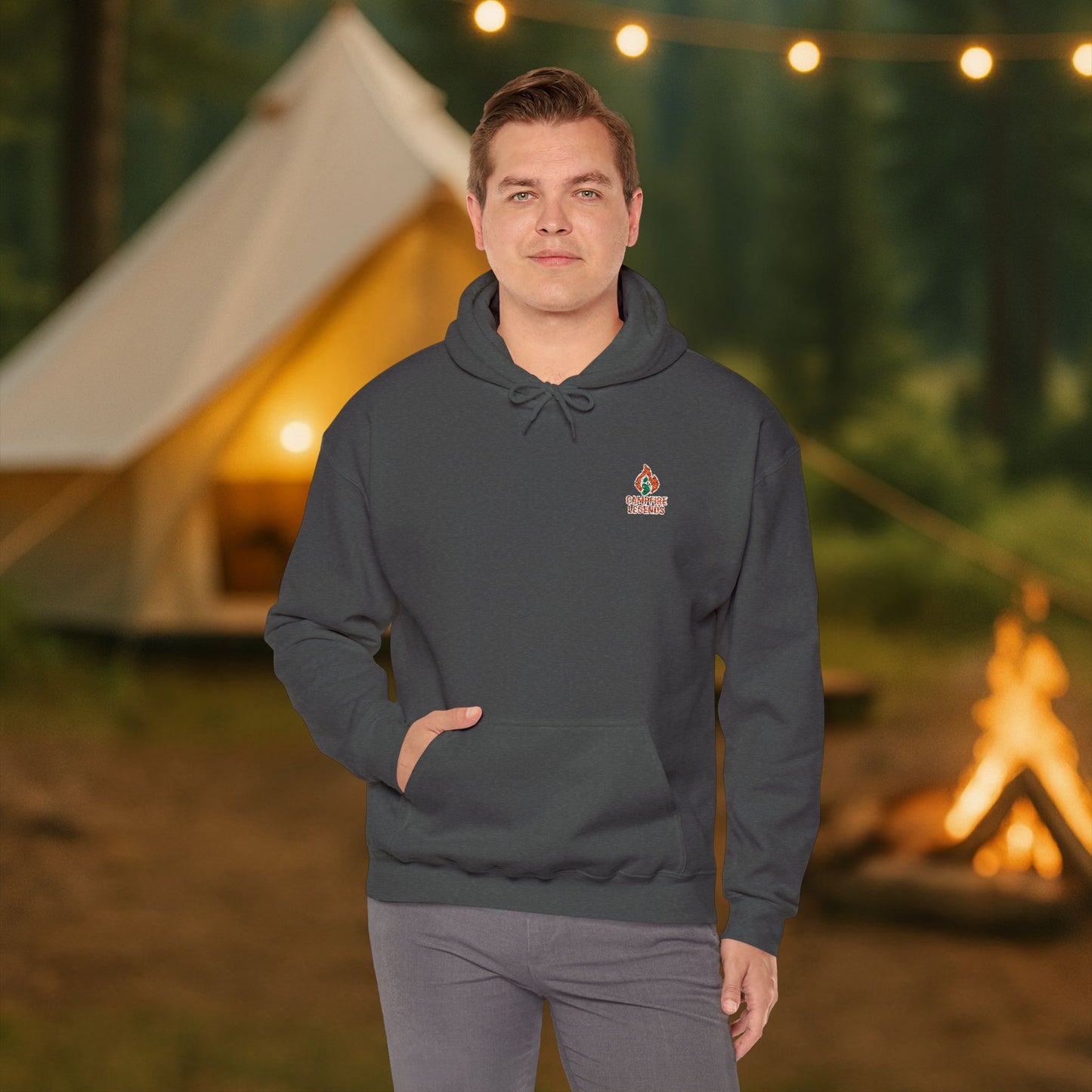 Campfire Legends Embroidered Hoodie – Cozy Midweight Fleece