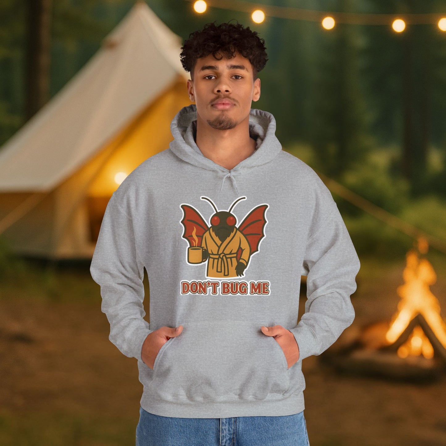 Don’t Bug Me Mothman Hoodie — Funny Mothman Graphic Pullover Midweight Fleece