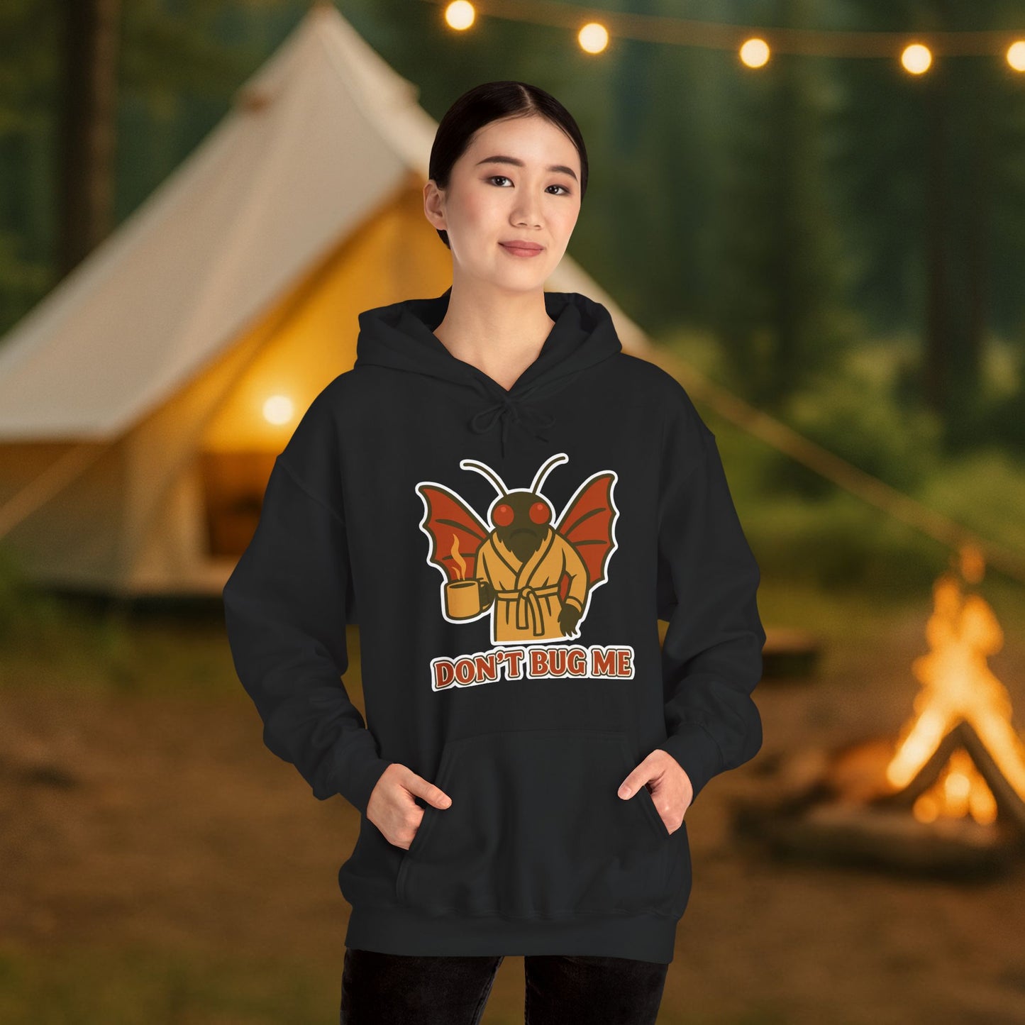 Don’t Bug Me Mothman Hoodie — Funny Mothman Graphic Pullover Midweight Fleece