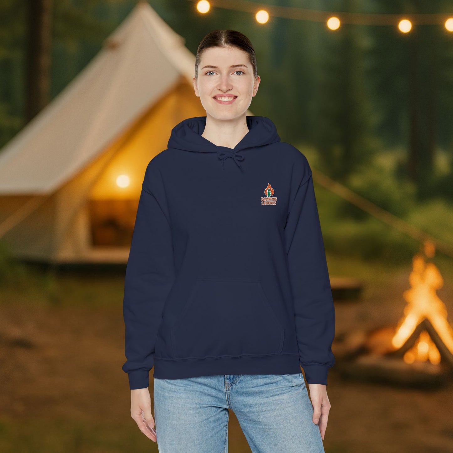 Campfire Legends Embroidered Hoodie – Cozy Midweight Fleece