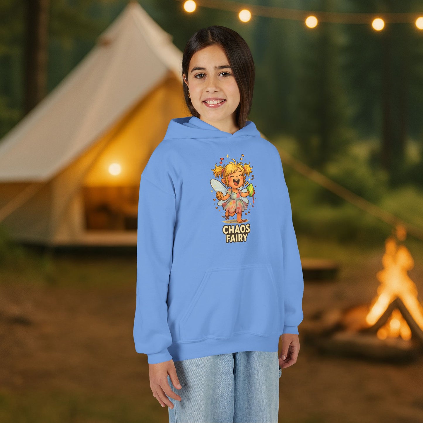 Chaos Fairy Youth Hoodie — Cute Mischief Fairy Kids Sweatshirt
