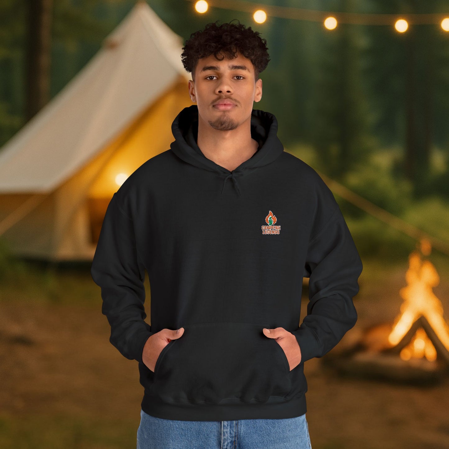 Campfire Legends Embroidered Hoodie – Cozy Midweight Fleece