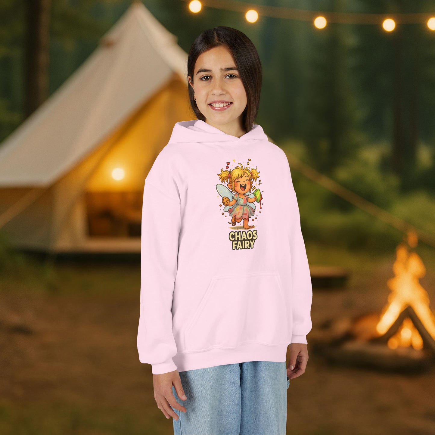Chaos Fairy Youth Hoodie — Cute Mischief Fairy Kids Sweatshirt