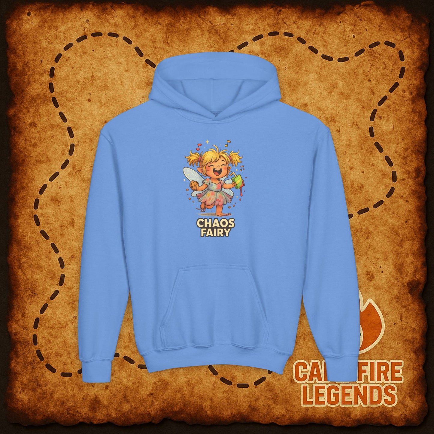 Chaos Fairy Youth Hoodie — Cute Mischief Fairy Kids Sweatshirt