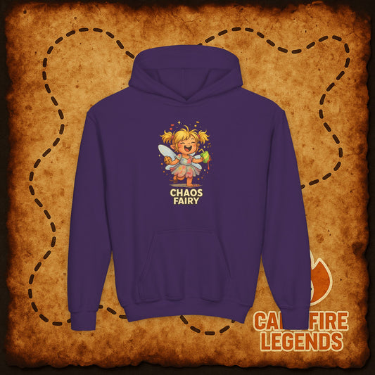 Chaos Fairy Youth Hoodie — Cute Mischief Fairy Kids Sweatshirt