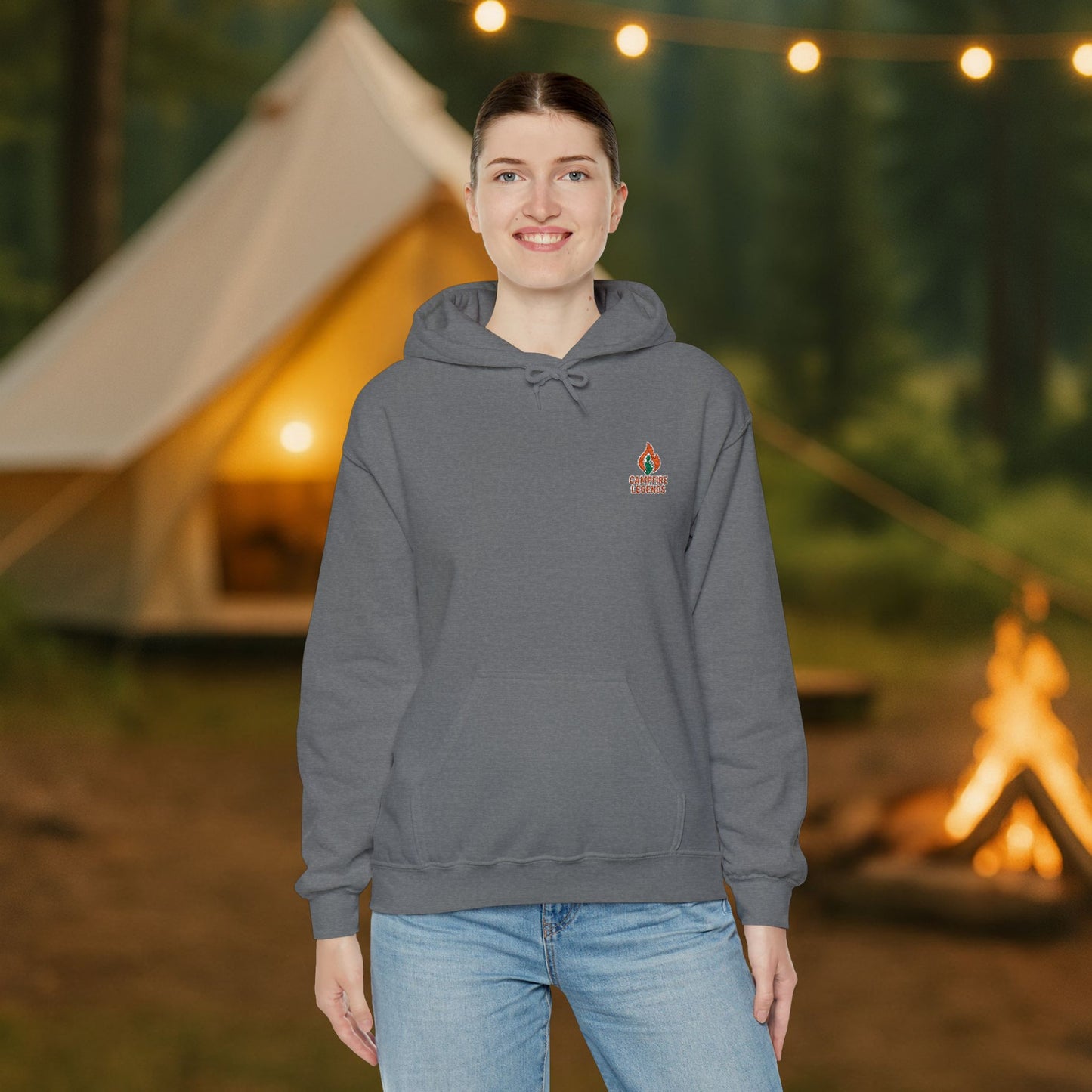 Campfire Legends Embroidered Hoodie – Cozy Midweight Fleece