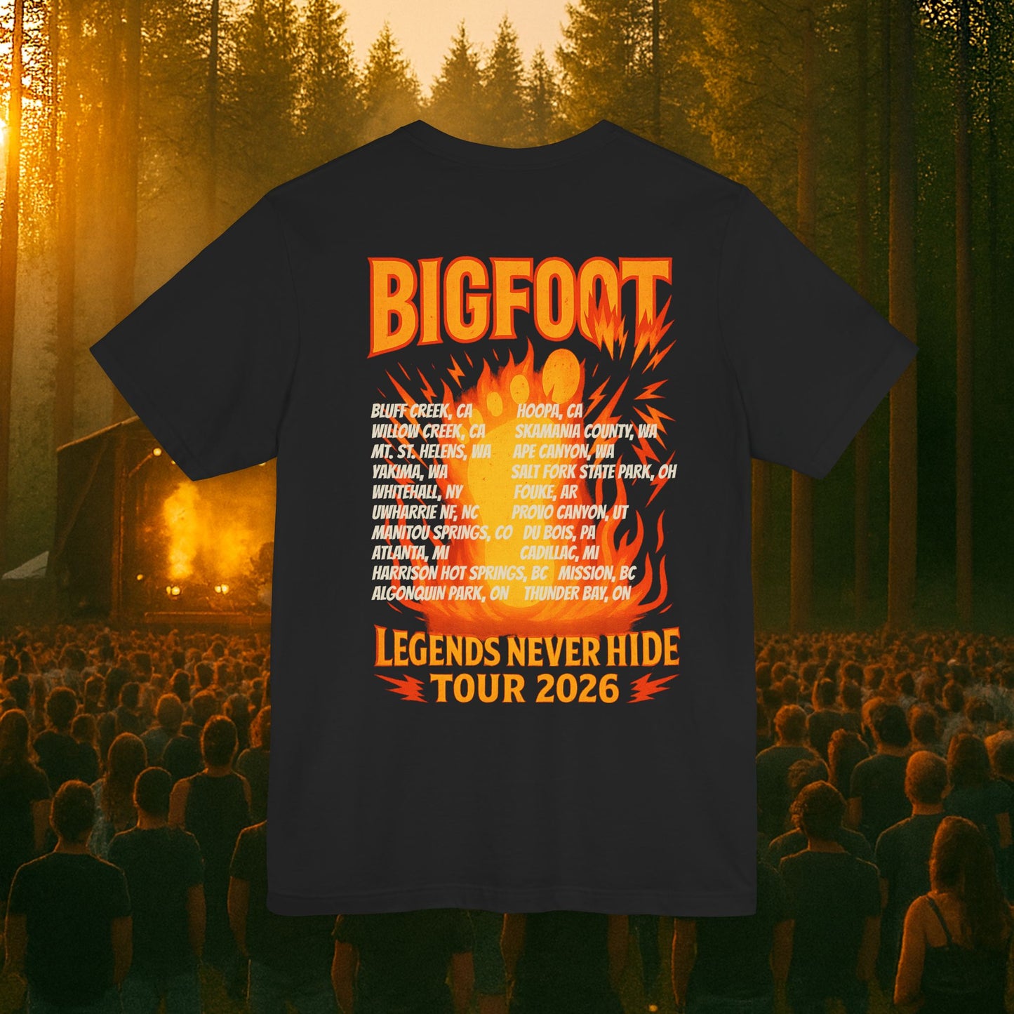 Bigfoot Legends Never Hide Tour 2026 Tee