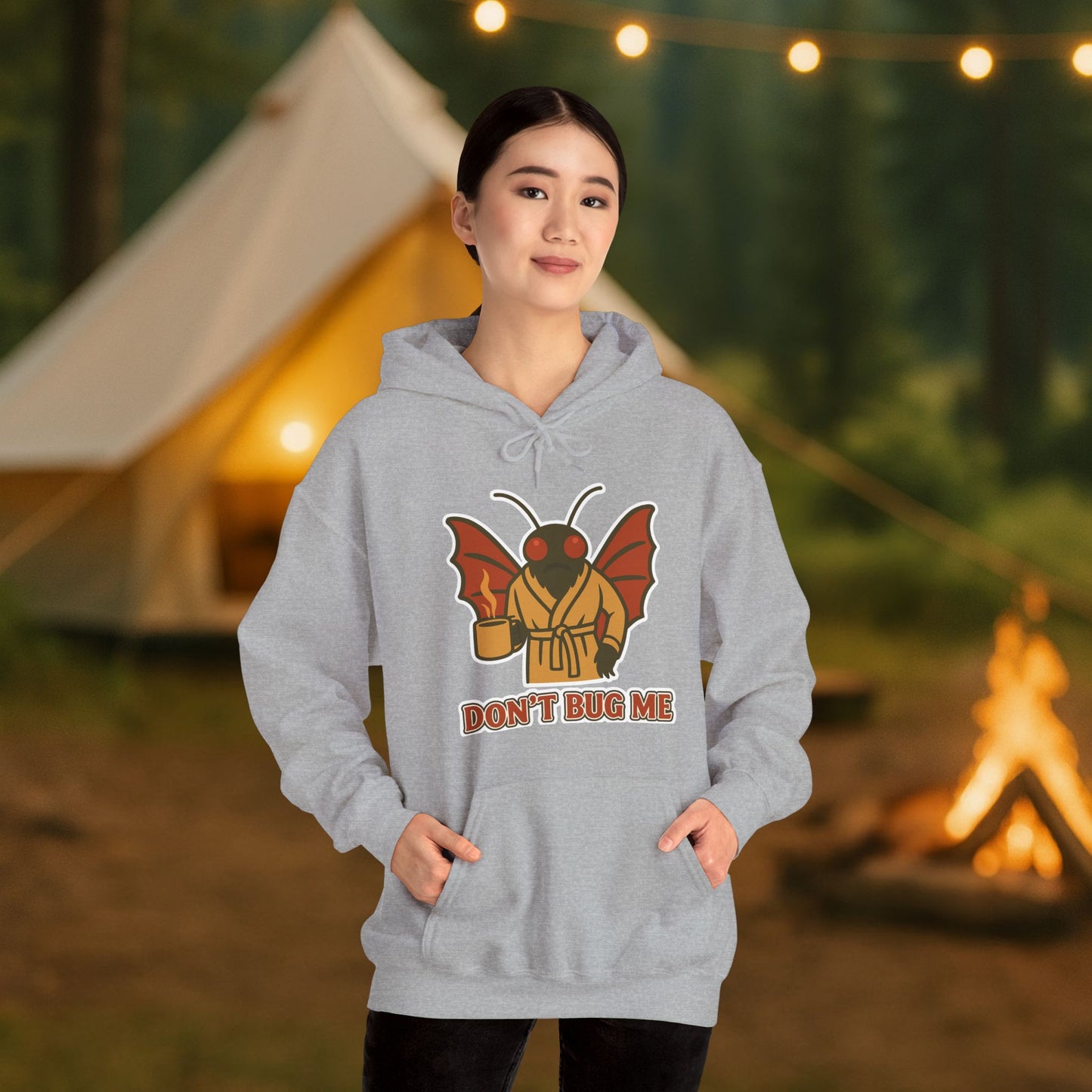 Don’t Bug Me Mothman Hoodie — Funny Mothman Graphic Pullover Midweight Fleece