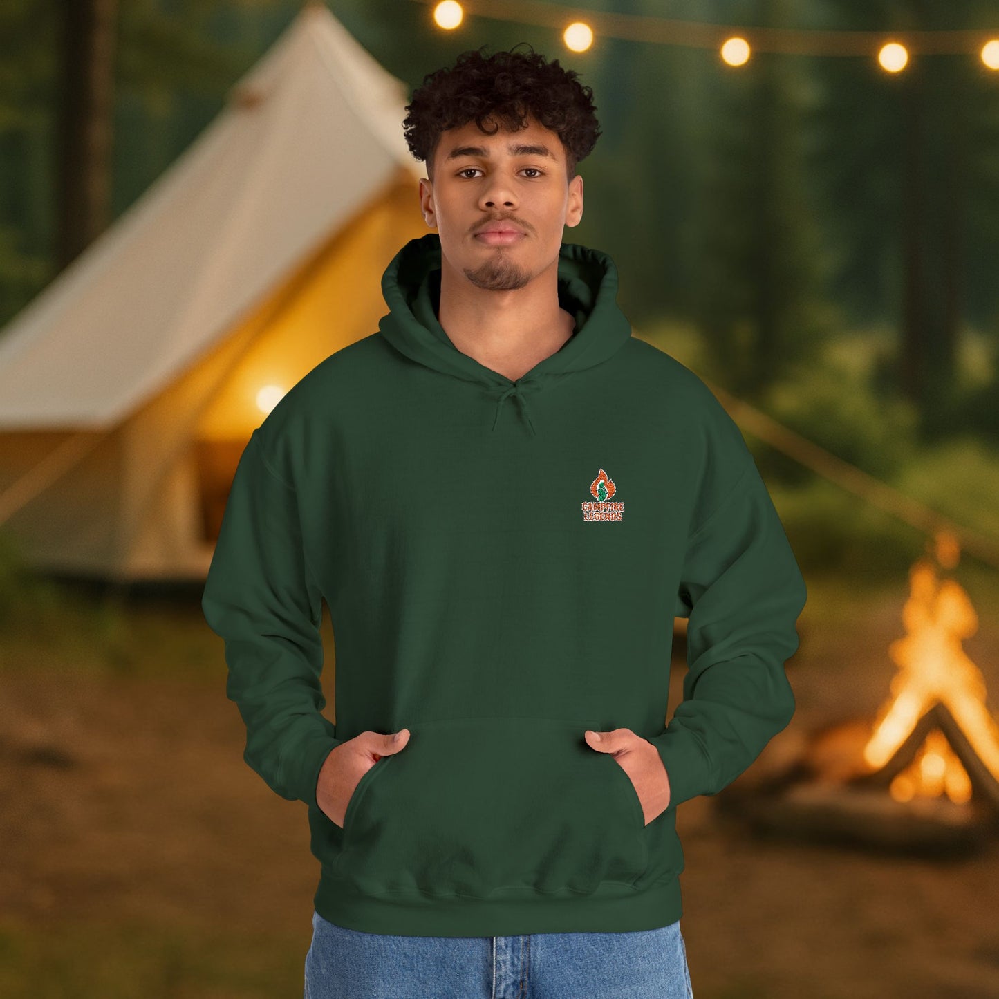 Campfire Legends Embroidered Hoodie – Cozy Midweight Fleece