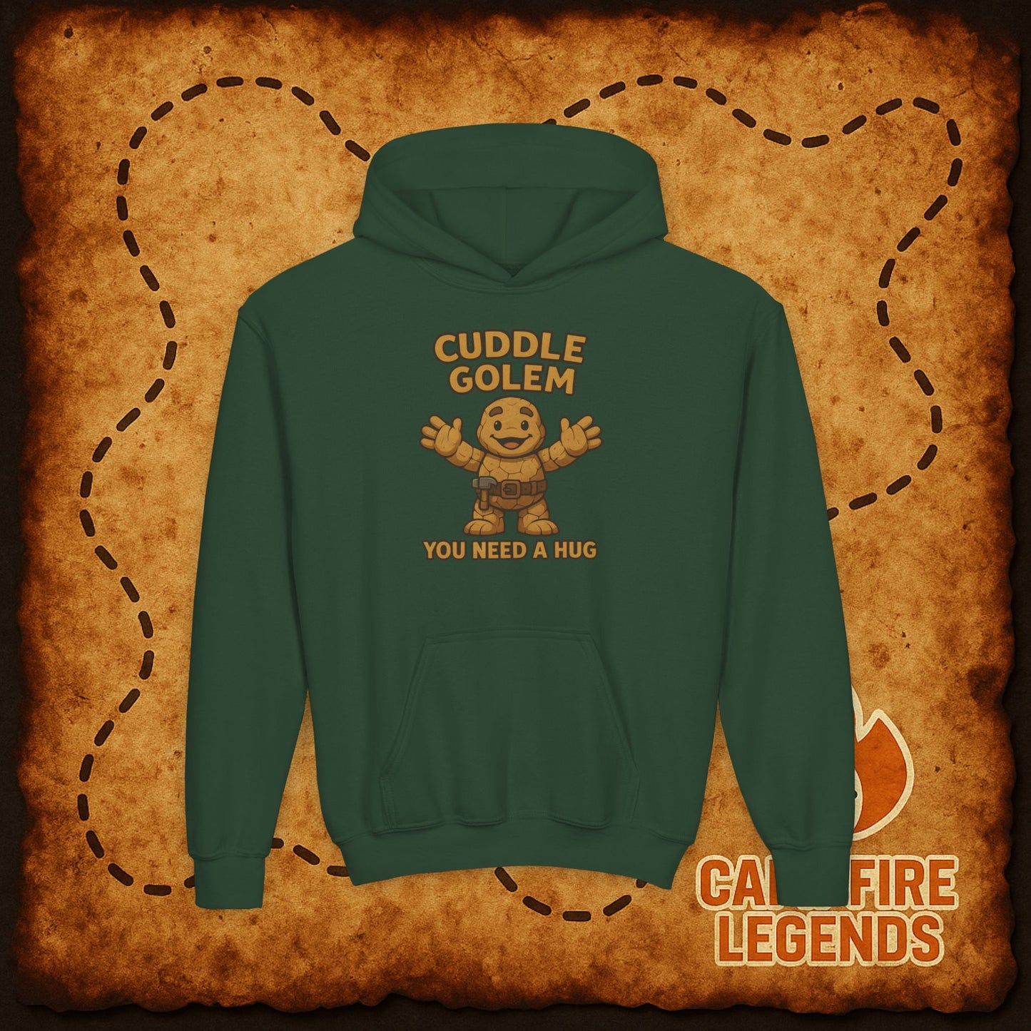 Your Little Legend Tackles Hugs – Cuddle Golem Youth Hoodie