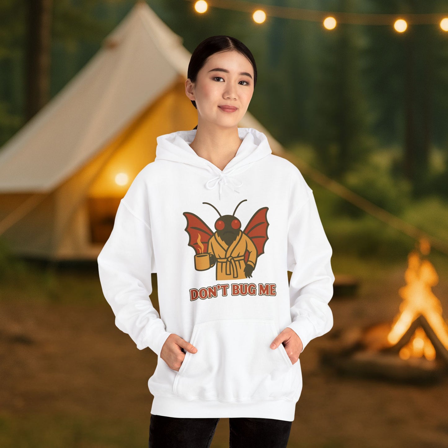 Don’t Bug Me Mothman Hoodie — Funny Mothman Graphic Pullover Midweight Fleece