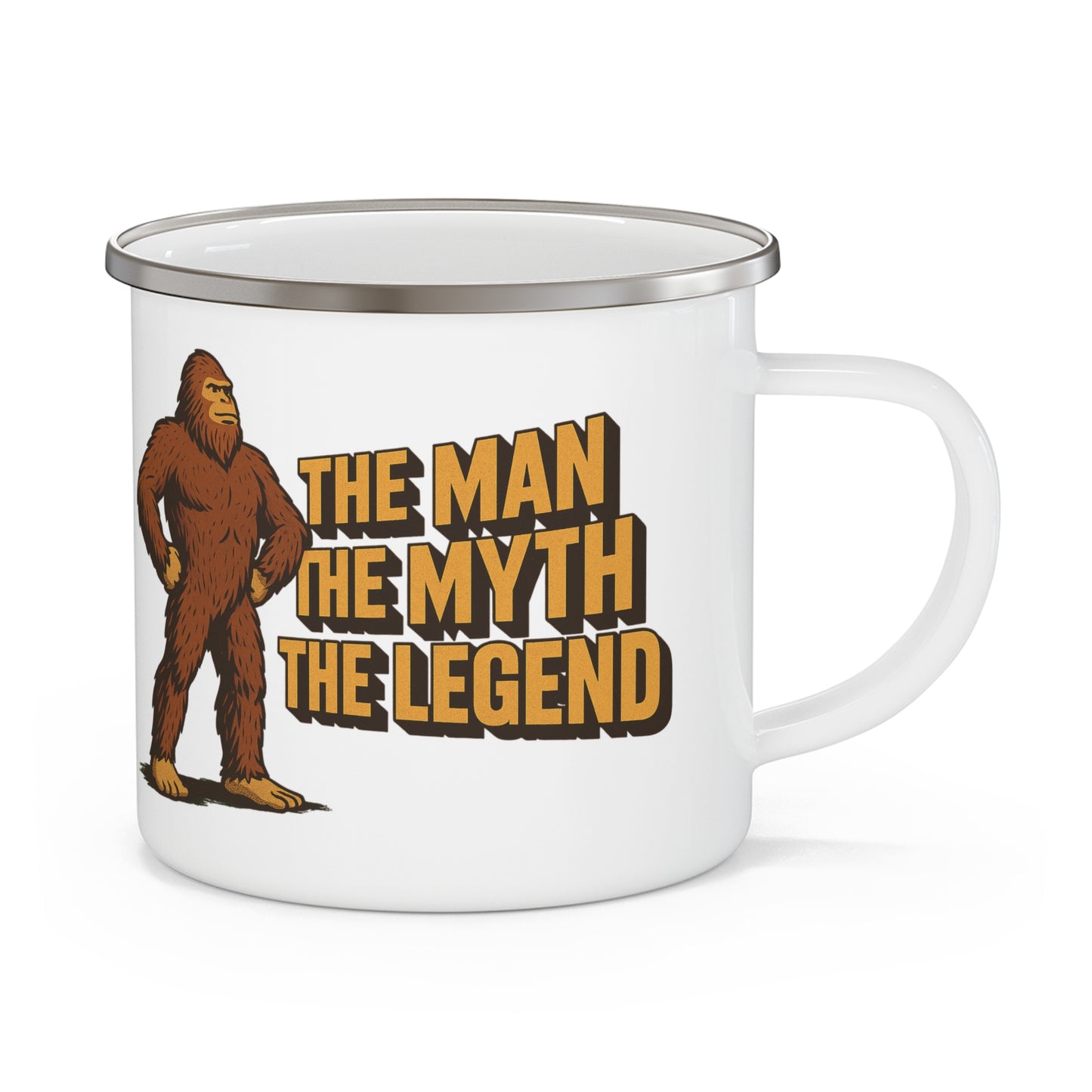 The Man, The Myth, The Legend Bigfoot Enamel Camping Mug