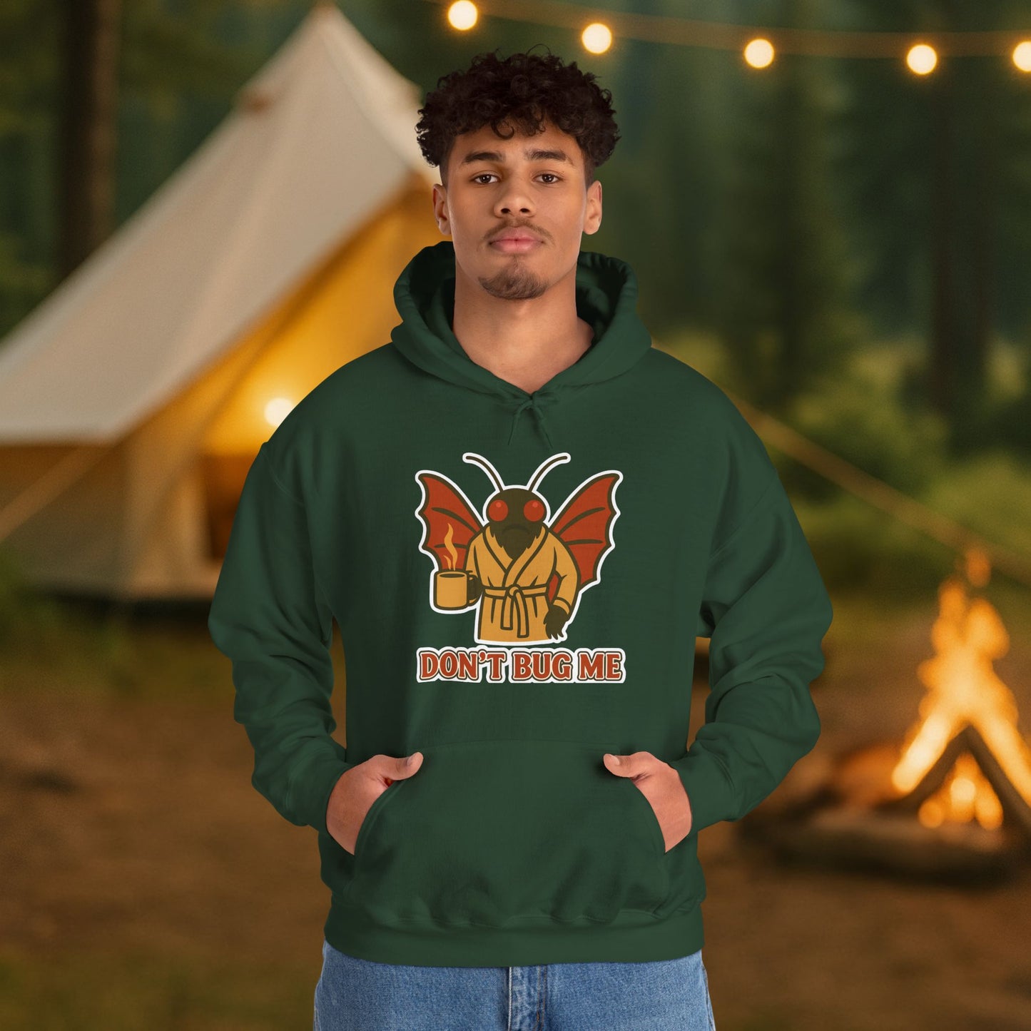 Don’t Bug Me Mothman Hoodie — Funny Mothman Graphic Pullover Midweight Fleece