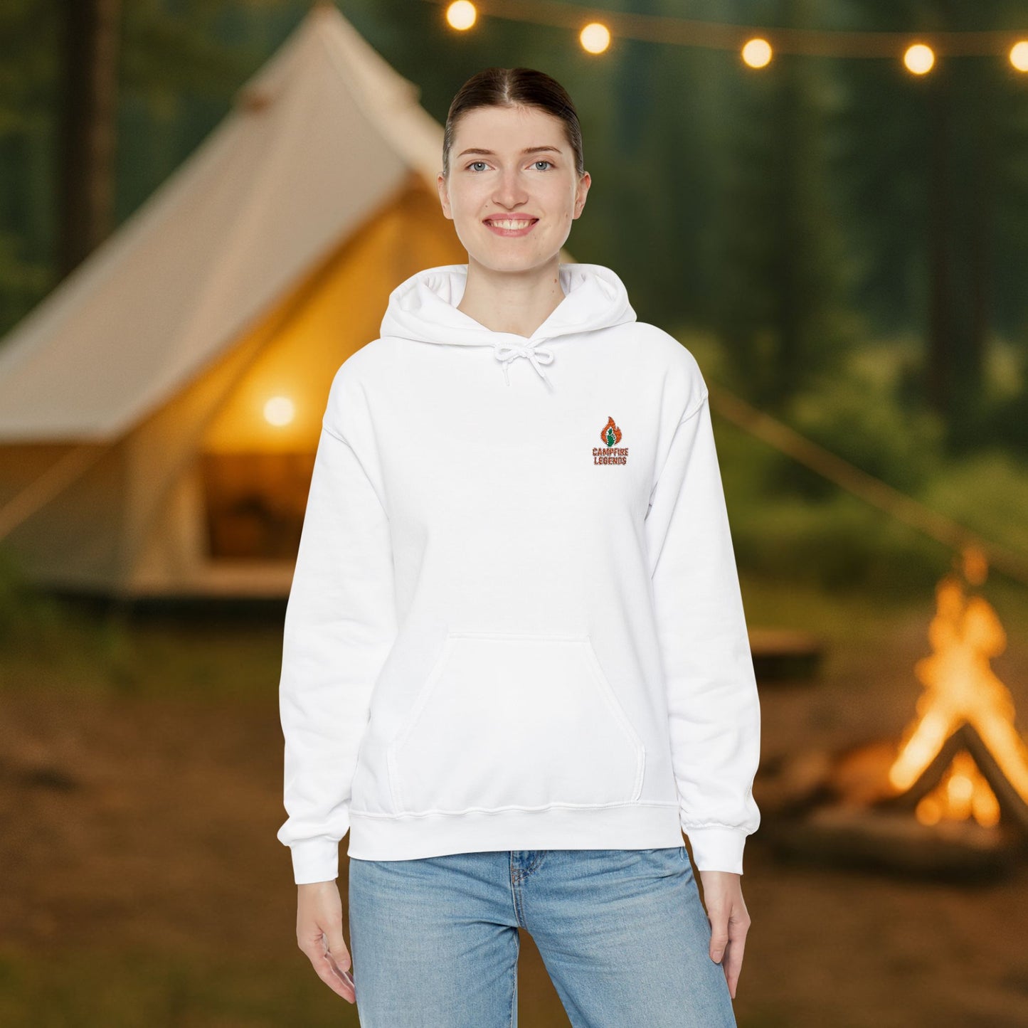 Campfire Legends Embroidered Hoodie – Cozy Midweight Fleece